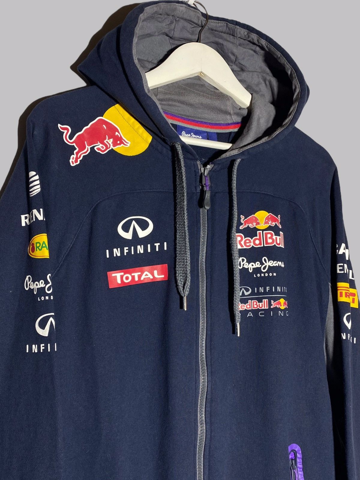 🔥 RED BULL F1 RACING HOODIE PEPE JEANS SPONSOR VINTAGE