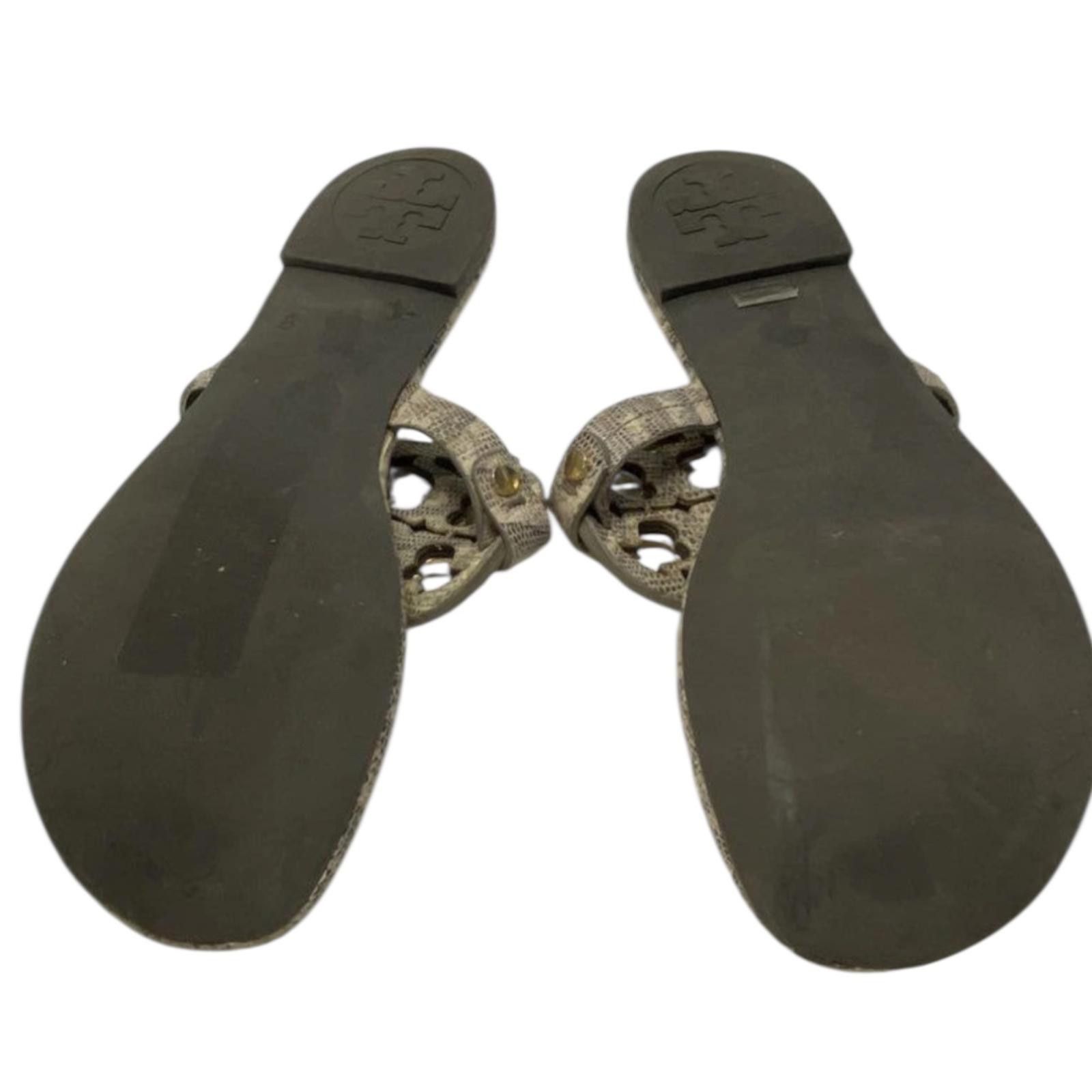 Other Tory Burch Beige Lizard Leather Miller Flat Thong Sandals Size US 7 / IT 37 - 5 Thumbnail