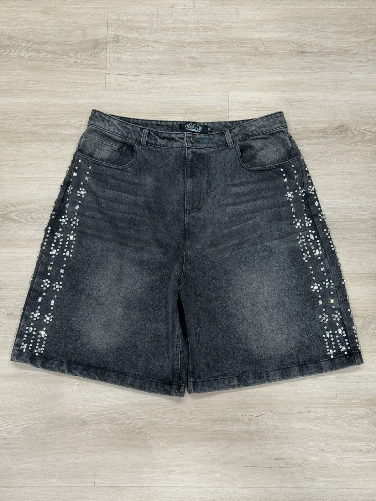 Vale Crystal Rhinestone Denim Shorts