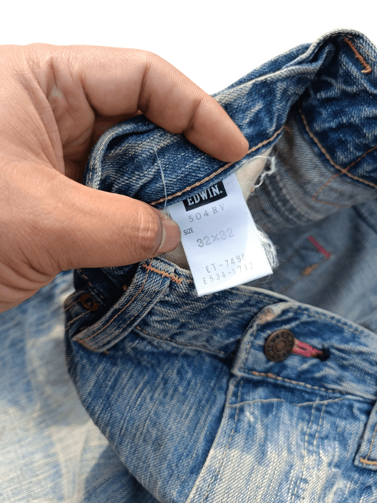 Edwin VINTAGE Edwin 504 Acid Wash Faded Rare Denim Size US 34 / EU 50 - 6 Thumbnail