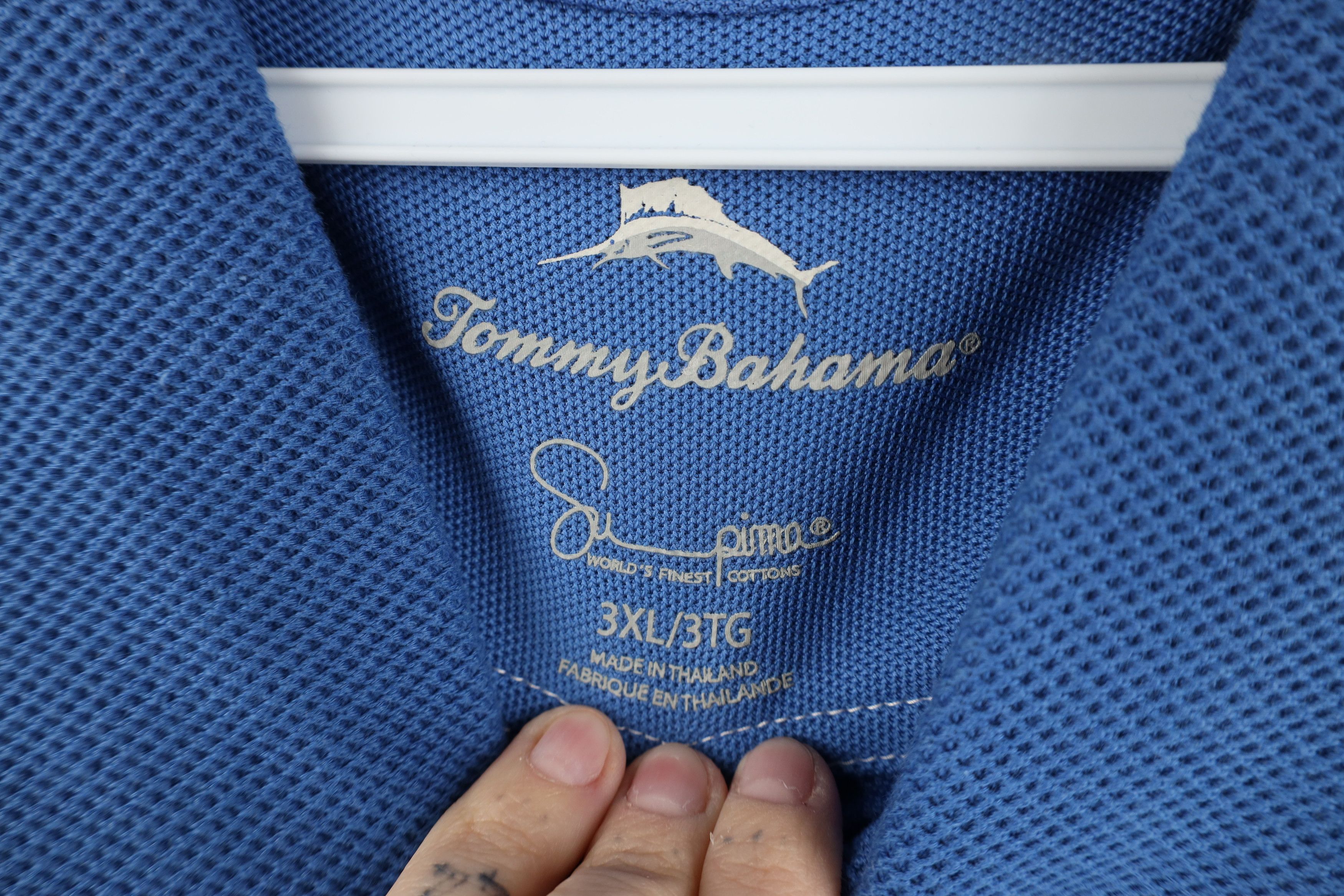 Tommy Bahama Tommy Baham Thermal Knit Collared Golf Polo Shirt Blue Size US XXL / EU 58 / 5 - 7 Thumbnail