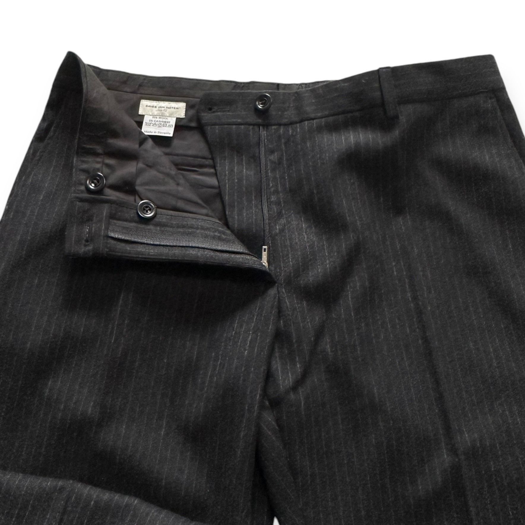 Dries Van Noten Dries Van Noten Pintriped wool/cashmere straight-leg cropped Size 30" / US 8 / IT 44 - 9 Thumbnail