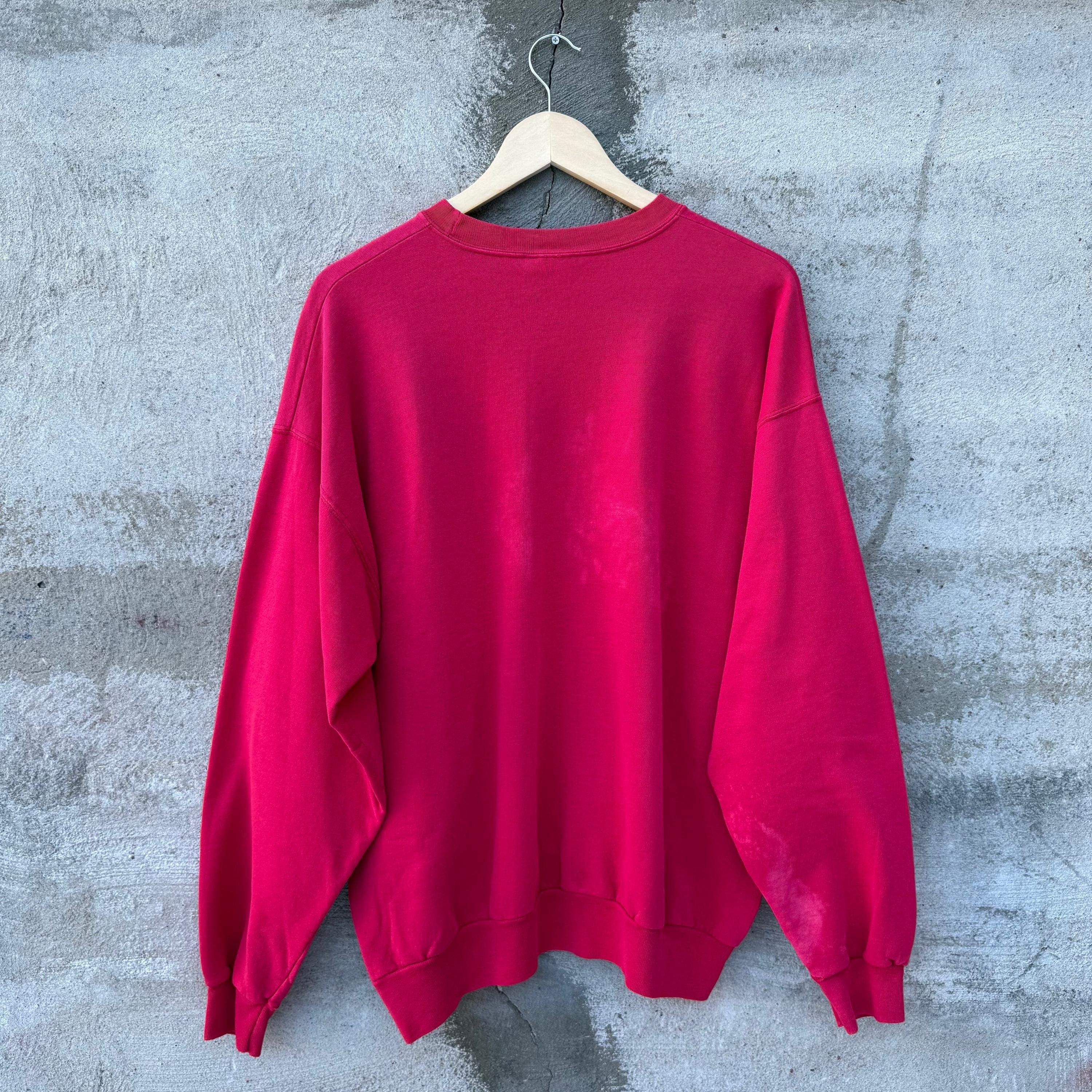 Vintage Vintage 90's Faded Red Hanes Crewneck Sweatshirt Size US L / EU 52-54 / 3 - 2 Thumbnail