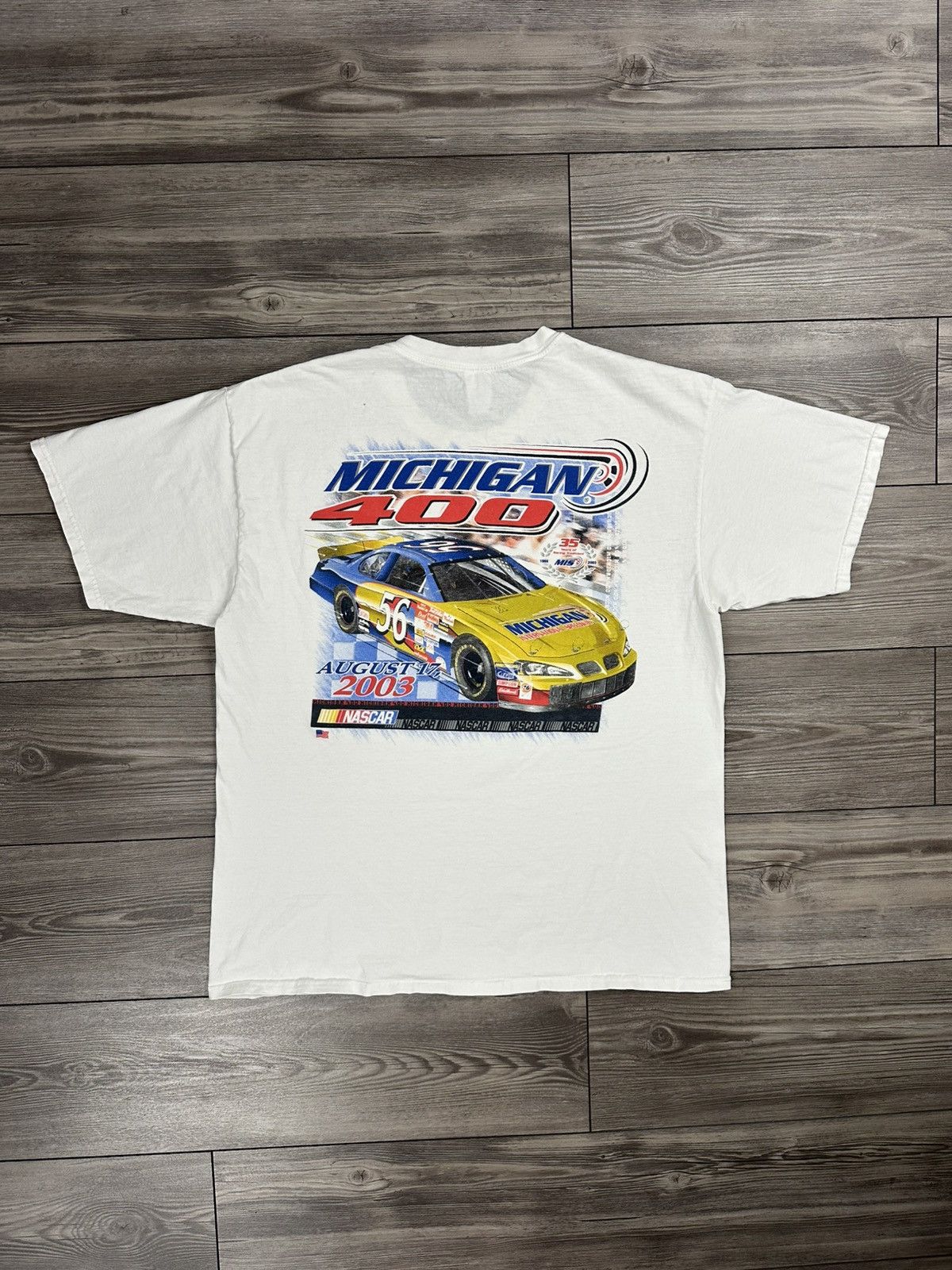 NASCAR Vintage Y2K Michigan 400 Nascar Pocket T Shirt Size US XL / EU 56 / 4 - 2 Thumbnail