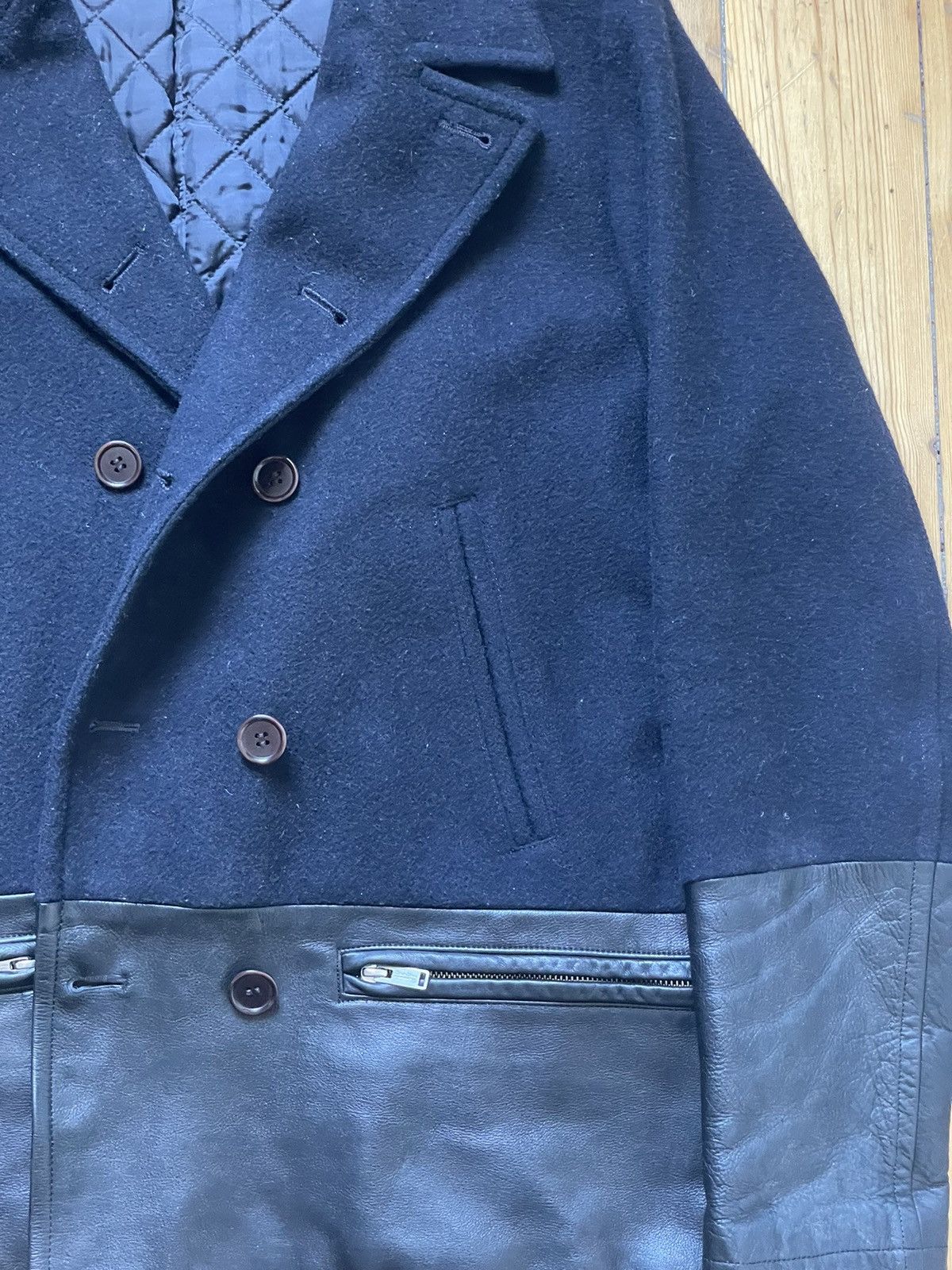 Undercover Undercoverism Hybrid Leather Pea coat Undercover F/W 11 Size US M / EU 48-50 / 2 - 4 Thumbnail