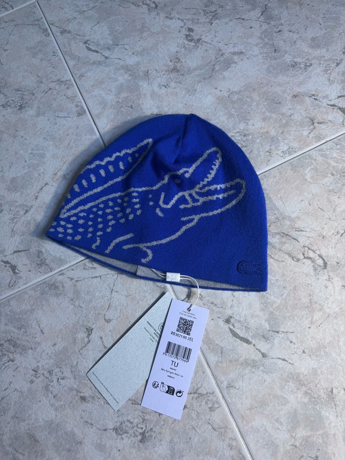 Lacoste NWT Lacoste 100% Wool Beanie - Electric Blue Size ONE SIZE - 1 Thumbnail