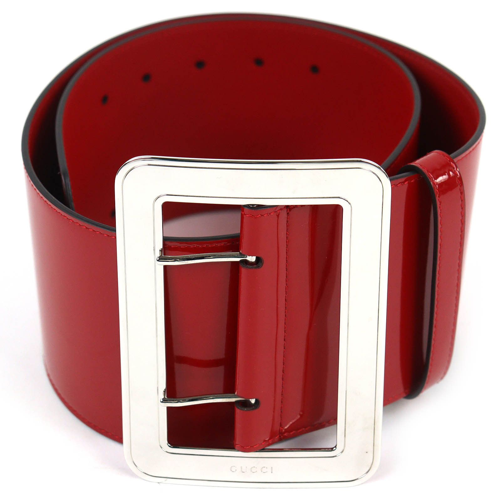 GUCCI 718505 Red Patent Leather Belt Gucci Gucci Wide Patent Leather Belt Leather Belt 718505  main image 3