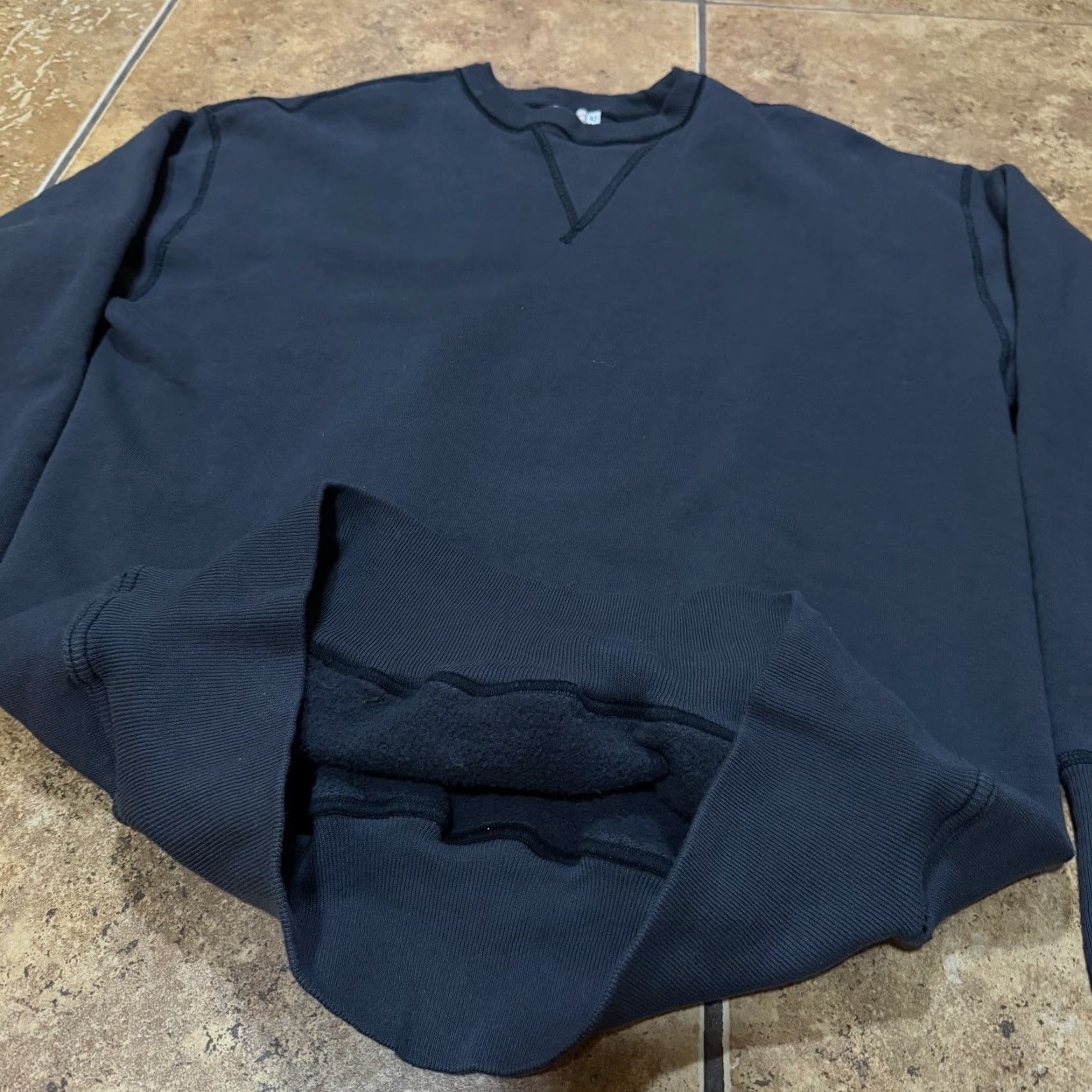 Warehouse VINTAGE Warehouse & Co Japan Double V Sweatshirt Black All Cotton Size 42 40s Dubble Men Pullover Size US XL / EU 56 / 4 - 7 Thumbnail