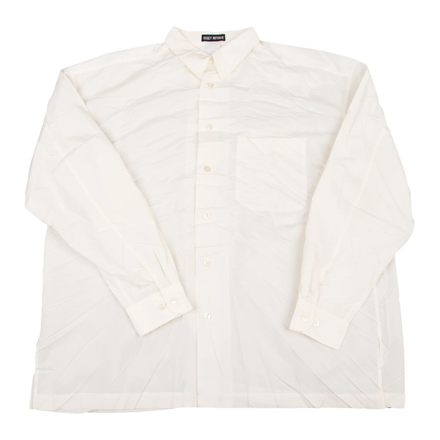 Issey Miyake Pleated Long Sleeve Shirt in Off-White Size XL Size US XL / EU 56 / 4 - 1 Thumbnail
