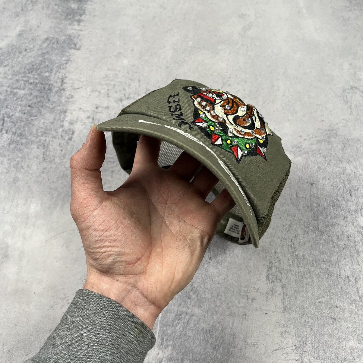 Ed Hardy Vintage Ed hardy bulldog big logo y2k trucker cap 90’s Size ONE SIZE - 15 Thumbnail