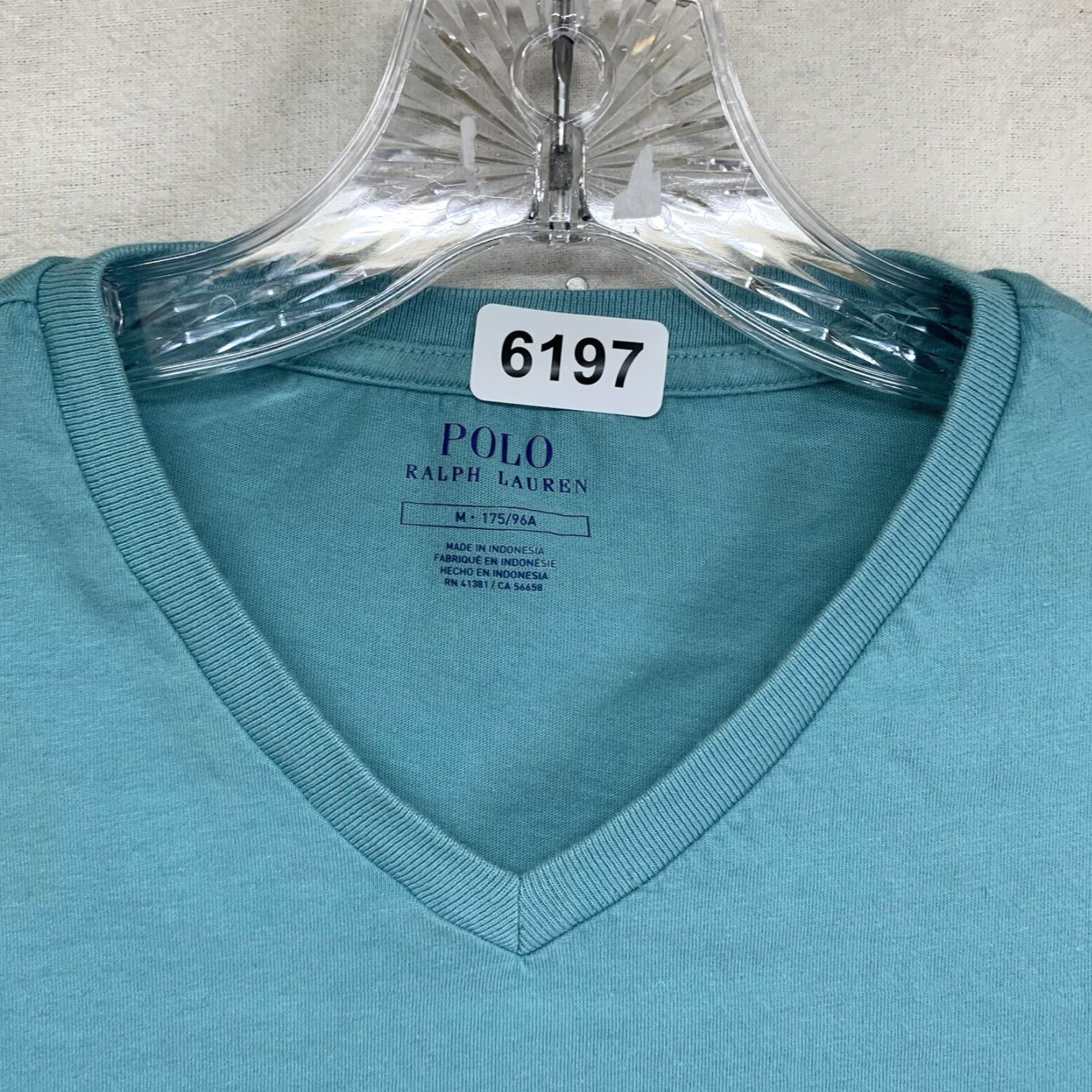 Vintage Polo Men's T-Shirt Size Medium Chalky Mint V-Neck Lightweight Short Sleeve Solid Cotton Size US M / EU 48-50 / 2 - 6 Thumbnail