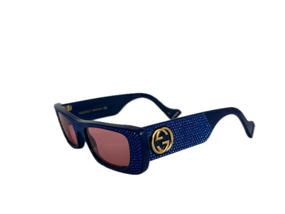 Gucci Gucci su glasse with blue diamonds Size ONE SIZE - 4 Thumbnail