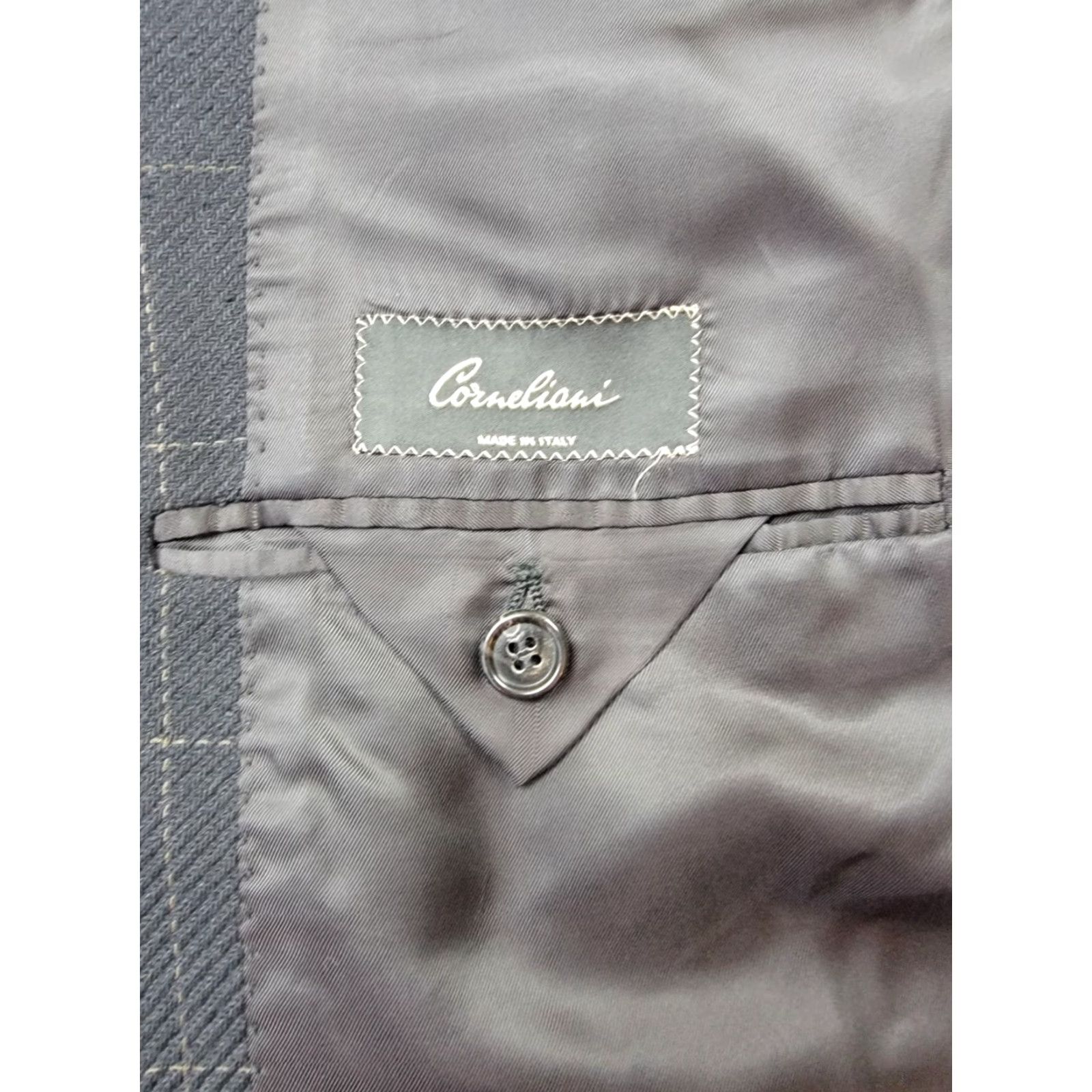 Corneliani Corneliani Sport Coat Mens 54L Black Windowpane Virgin Wool Silk Made In Italy Size US L / EU 52-54 / 3 - 6 Thumbnail