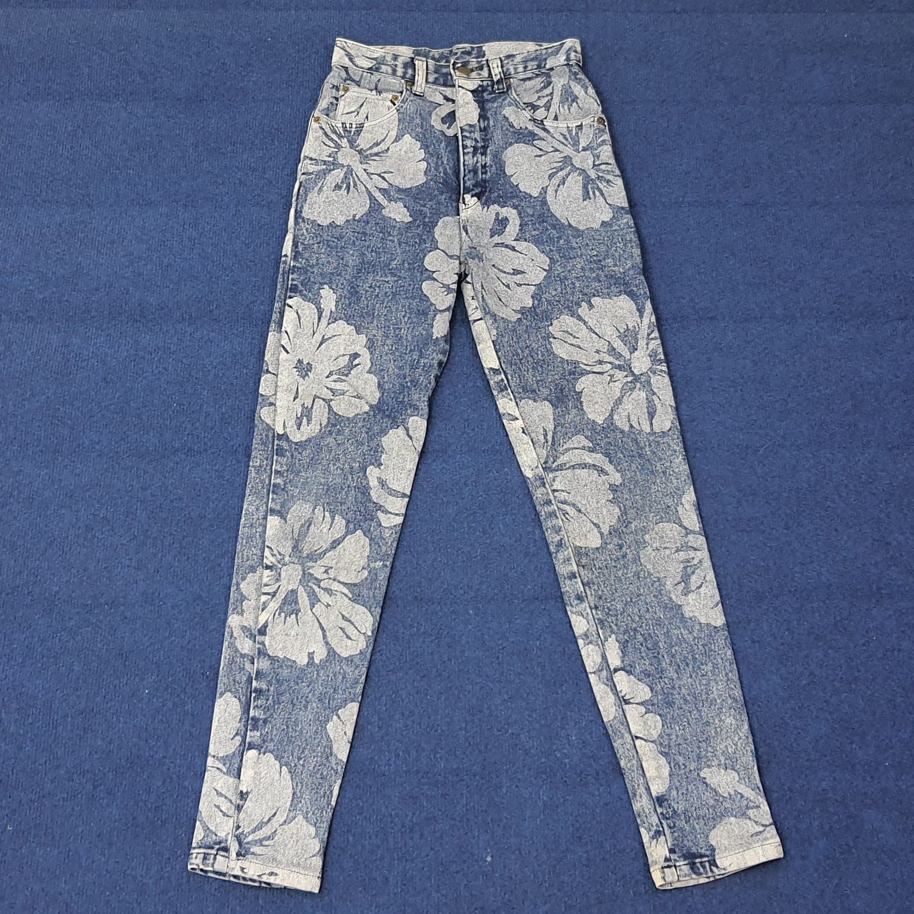 Japanese Brand Vintage Ryu Sports Full Print Jeans C258N26 Size 23" - 1 Thumbnail