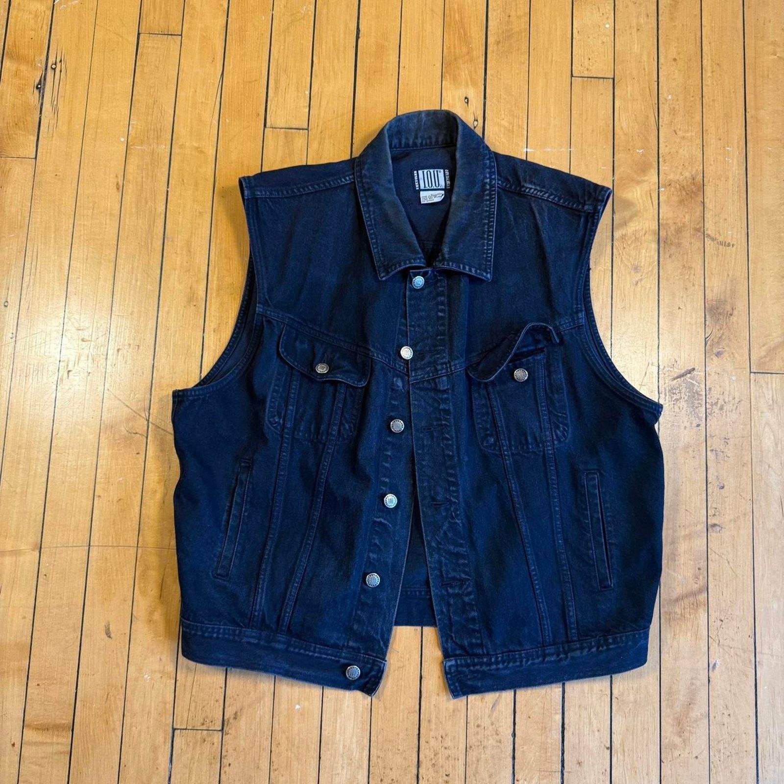 Other Navy denim vest with button up Size L / US 10 / IT 46 - 1 Thumbnail