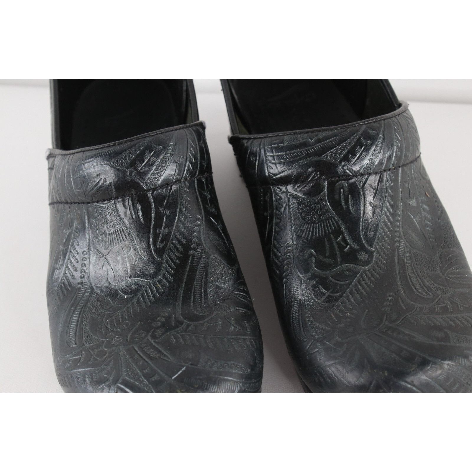 Dansko Dansko Flower Leather Slip On Clogs Mules Shoes Size US 9.5 / IT 39.5 - 3 Thumbnail