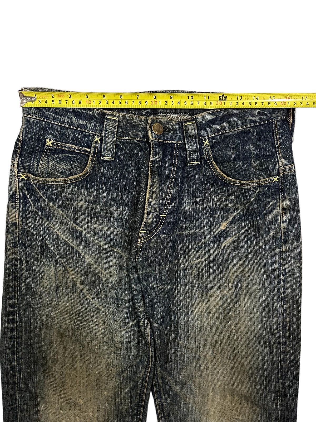 14th Addiction Vintage Lee Mud Washed Distressed Straight Fit Jeans Size US 32 / EU 48 - 14 Thumbnail