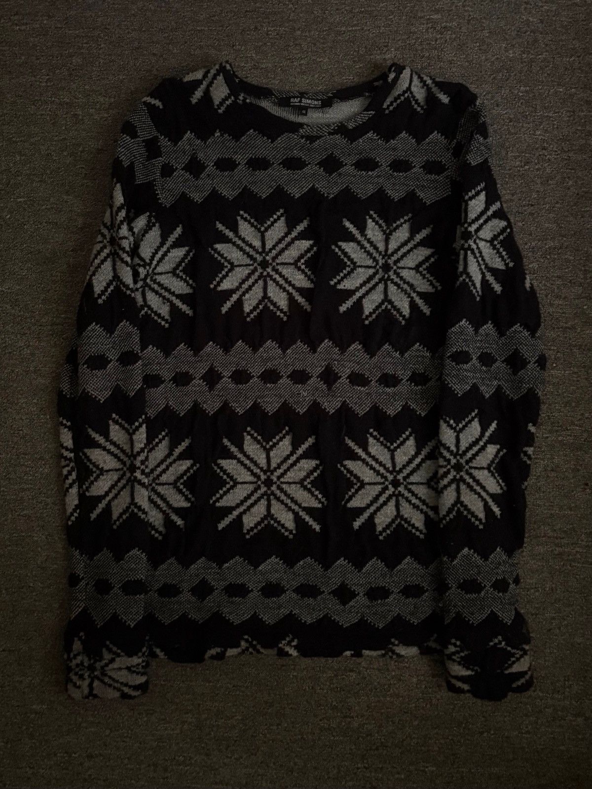 Raf Simons “Closer” Intarsia Knit Sweater