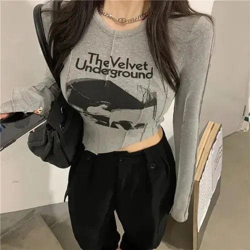 Japanese Brand × Vintage Graphic Print Cropped Tops 90s Vintage Women Size ONE SIZE - 2 Thumbnail