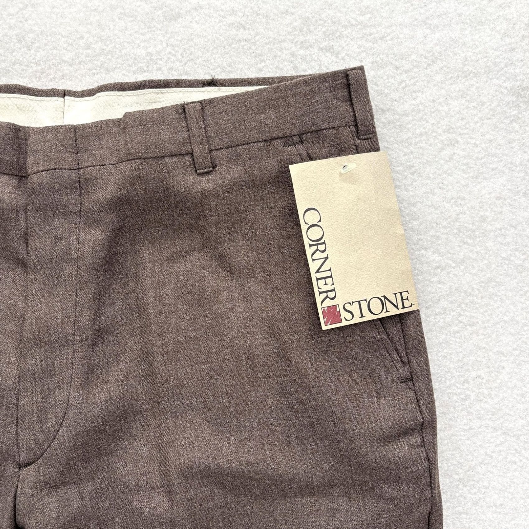 Vintage VINTAGE Cornerstone Dress Pants Mens 34x30 Brown Regular Fit Microfiber USA Workwear VTG Size US 34 / EU 50 - 3 Thumbnail