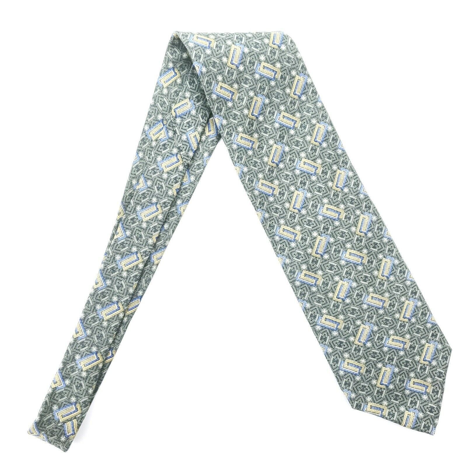 Henry Grethel Henry Grethel Green Abstract Silk Tie Short Print Size ONE SIZE - 6 Thumbnail