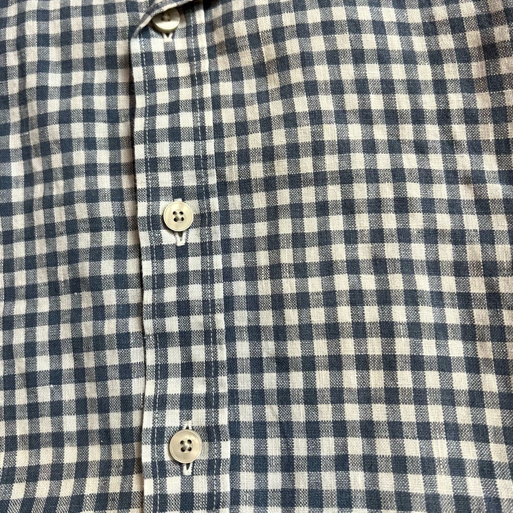 UNTUCKit UNTUCKit Shirt Mens Medium Plaid Linen Button Short Sleeve Blue Size US M / EU 48-50 / 2 - 2 Thumbnail