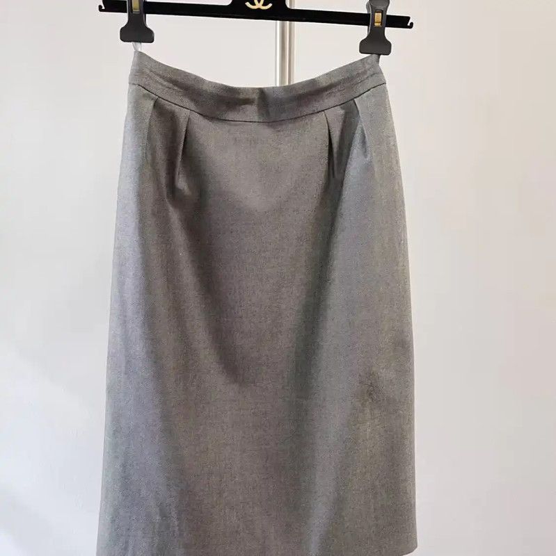 Dior Dior Gray Wool Midi Skirt for Women 0089 Size 23" - 1 Thumbnail