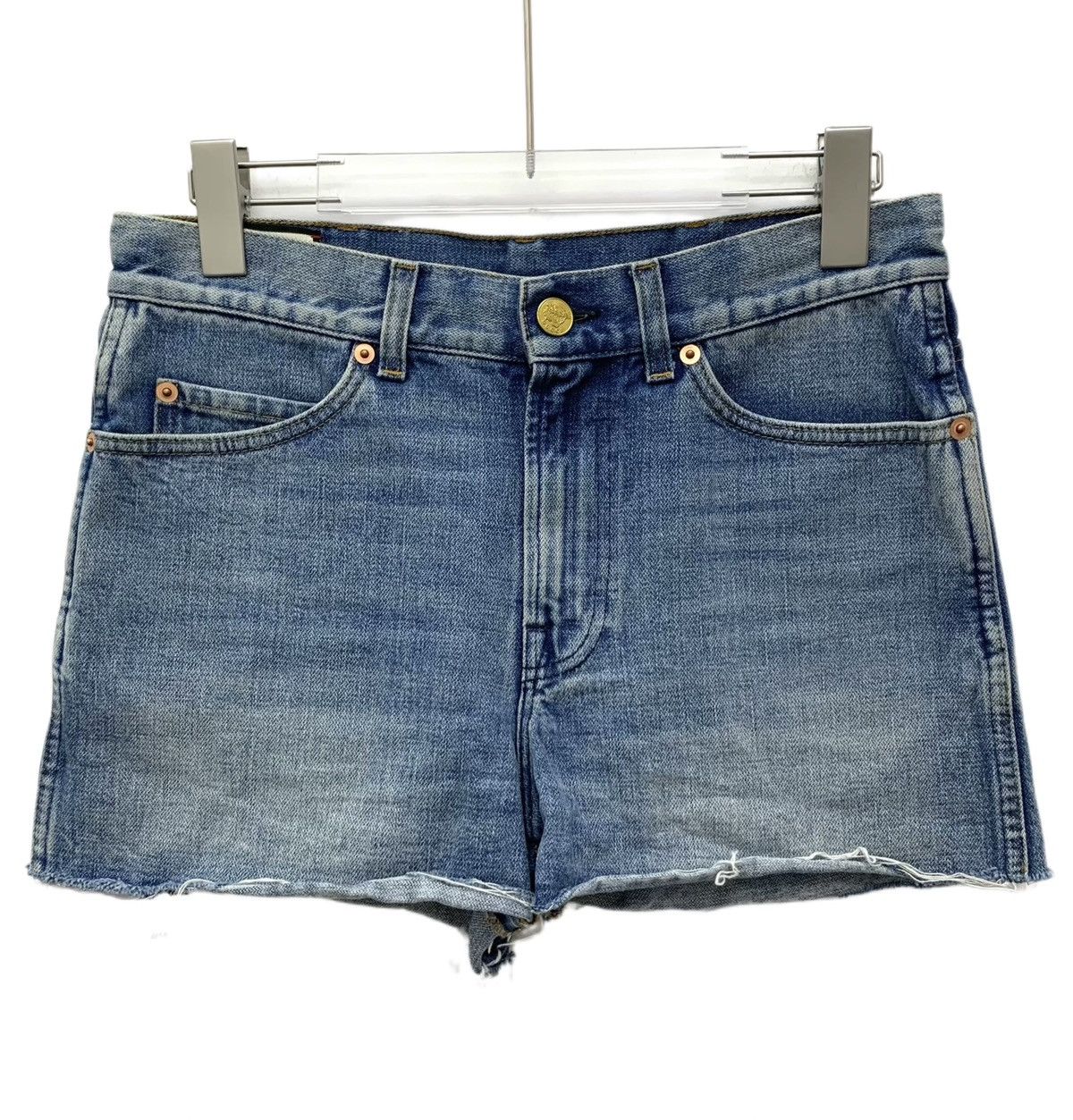 Gucci Gucci Blue Strawberry Washed Denim Shorts Size 24" / US 00 / IT 34 - 1 Thumbnail