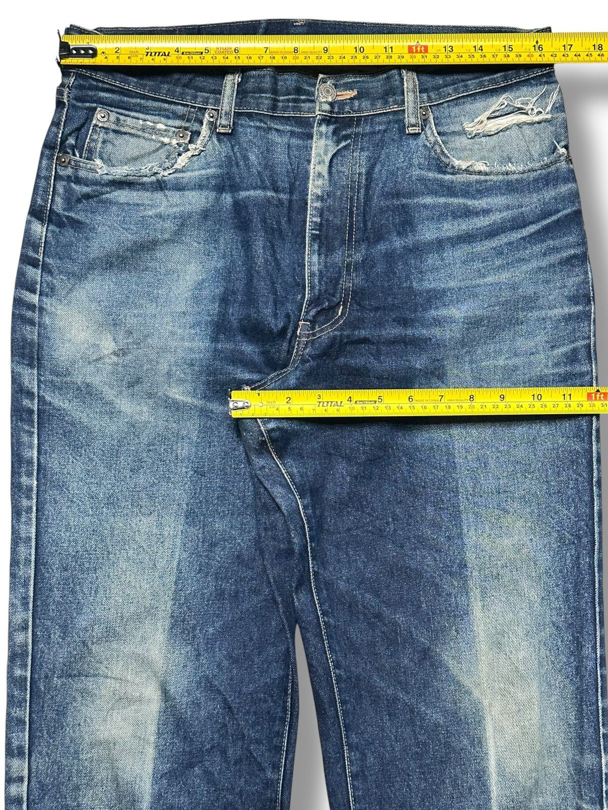 Warehouse Unique Clothing Warehouse Single R Baggy Loose and Faded Size US 33 - 13 Thumbnail
