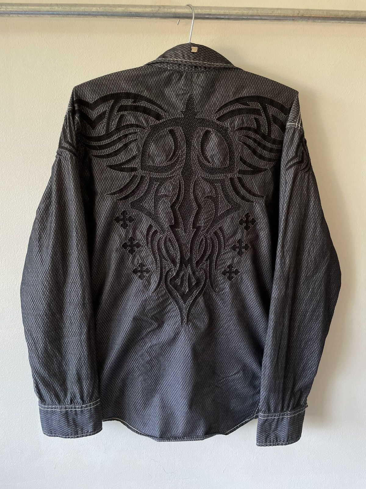 Roar Crazy Y2K Opium Design Tribal Cross Button Up Size US XL / EU 56 / 4 - 1 Thumbnail