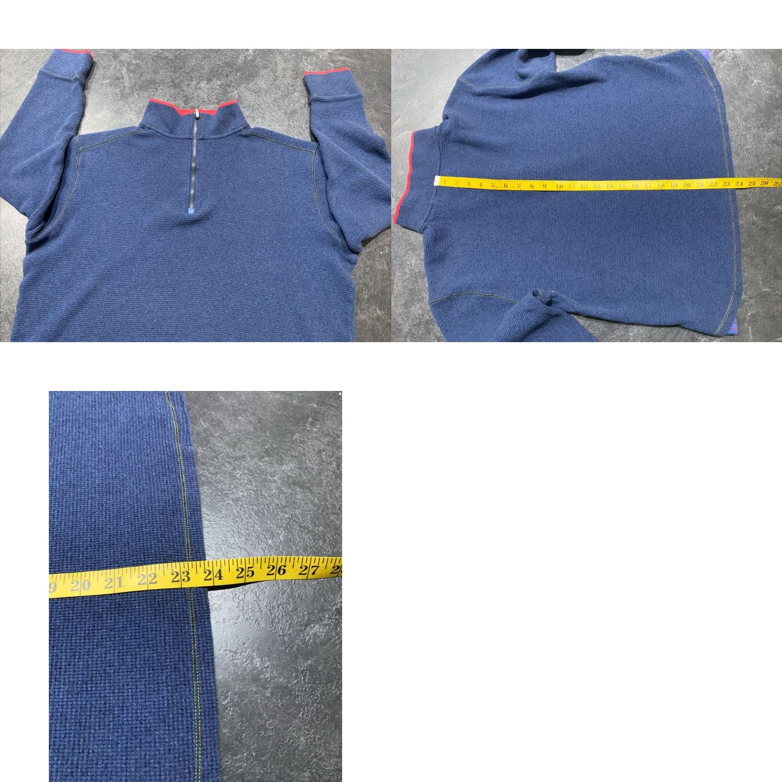 Robert Graham Robert Graham 1/4 Zip Waffle Knit Pullover Sweater Blue Large Mens Size US L / EU 52-54 / 3 - 8 Thumbnail