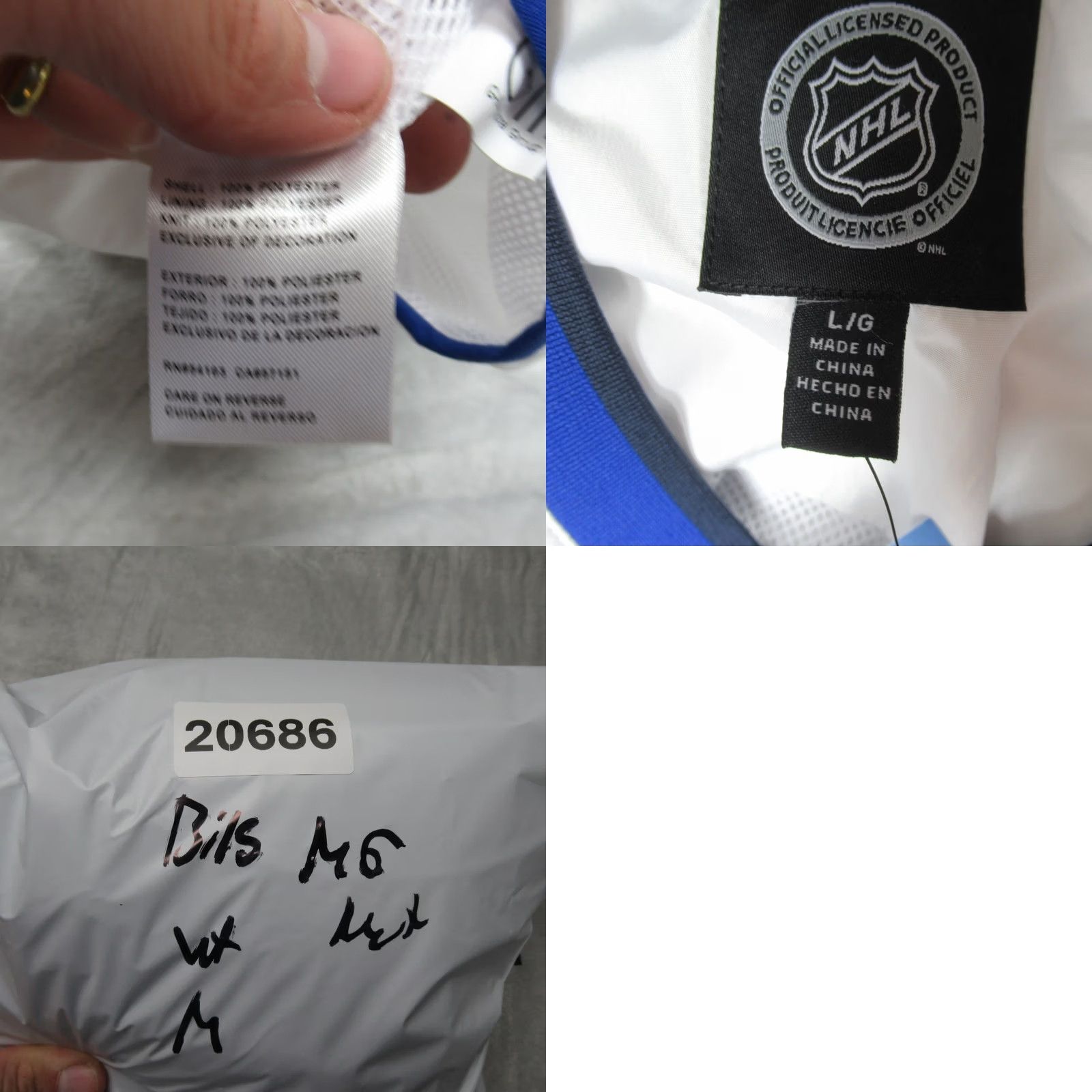NHL NHL St Louis Blues Jacket Men Large White V-Neck Windbreaker Hockey NEW Size US L / EU 52-54 / 3 - 9 Thumbnail