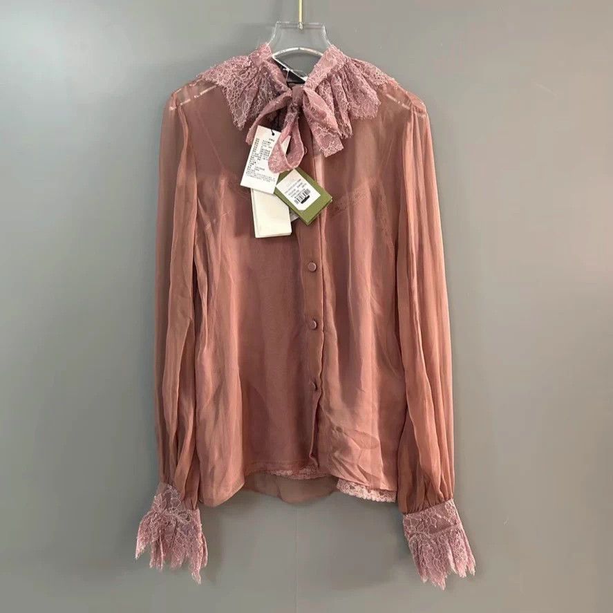 Gucci Gucci Lace Panel Embroidered Shirt Size XS / US 0-2 / IT 36-38 - 1 Thumbnail