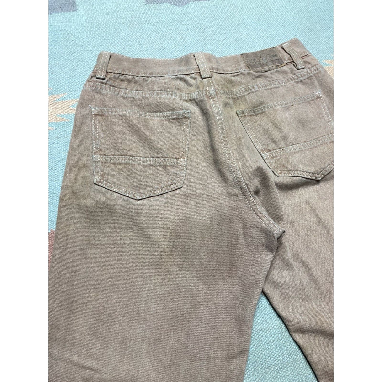Vintage VINTAGE Godbody Jeans Hip Hop Wide-Leg Baggy 34x31 Mens Brown 90s or 2000s Skater Ships Pipes? Size US 34 / EU 50 - 4 Thumbnail