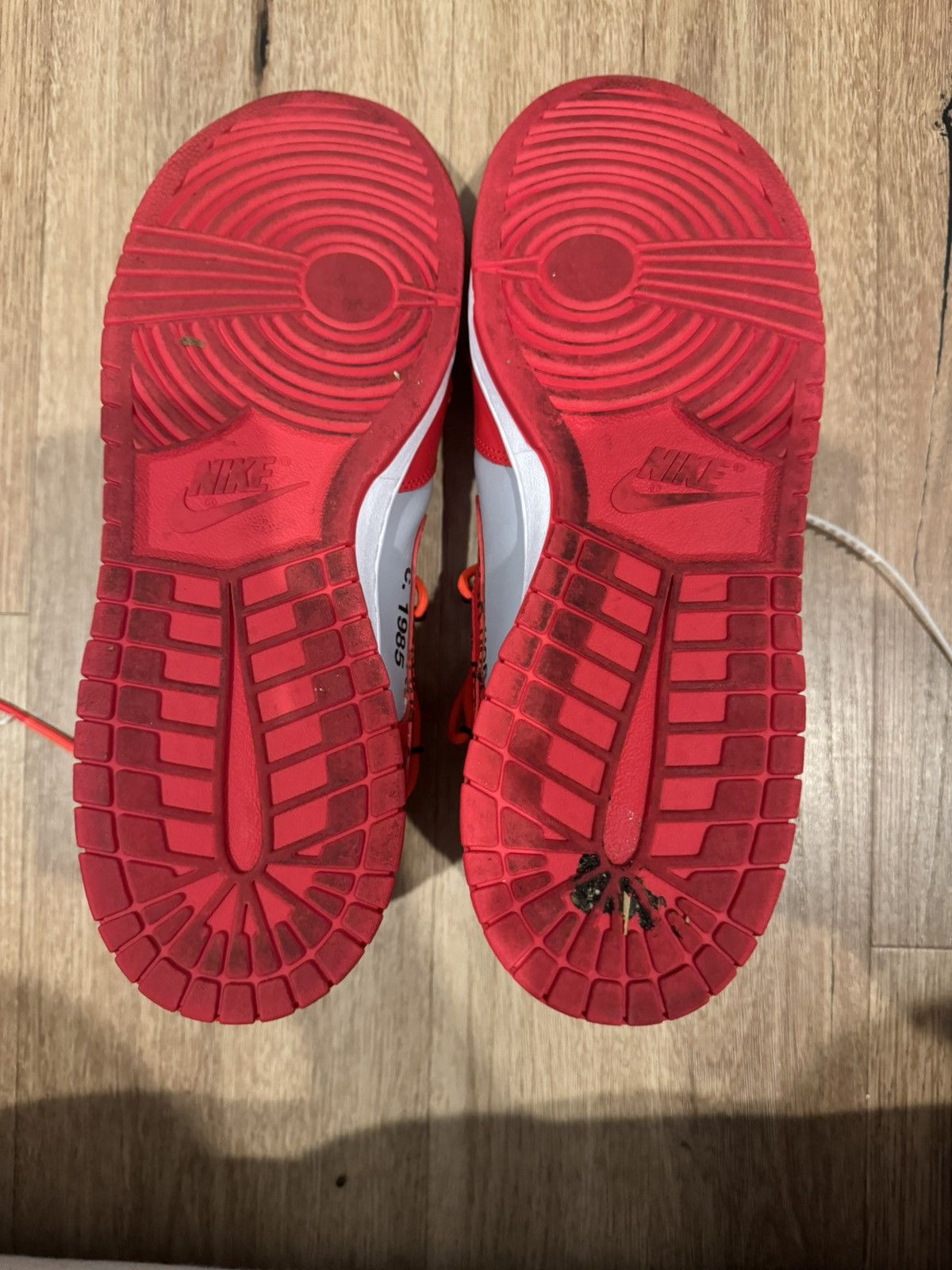 Nike Nike Off-White University Red Dunks Size US 14 / EU 47 - 3 Thumbnail