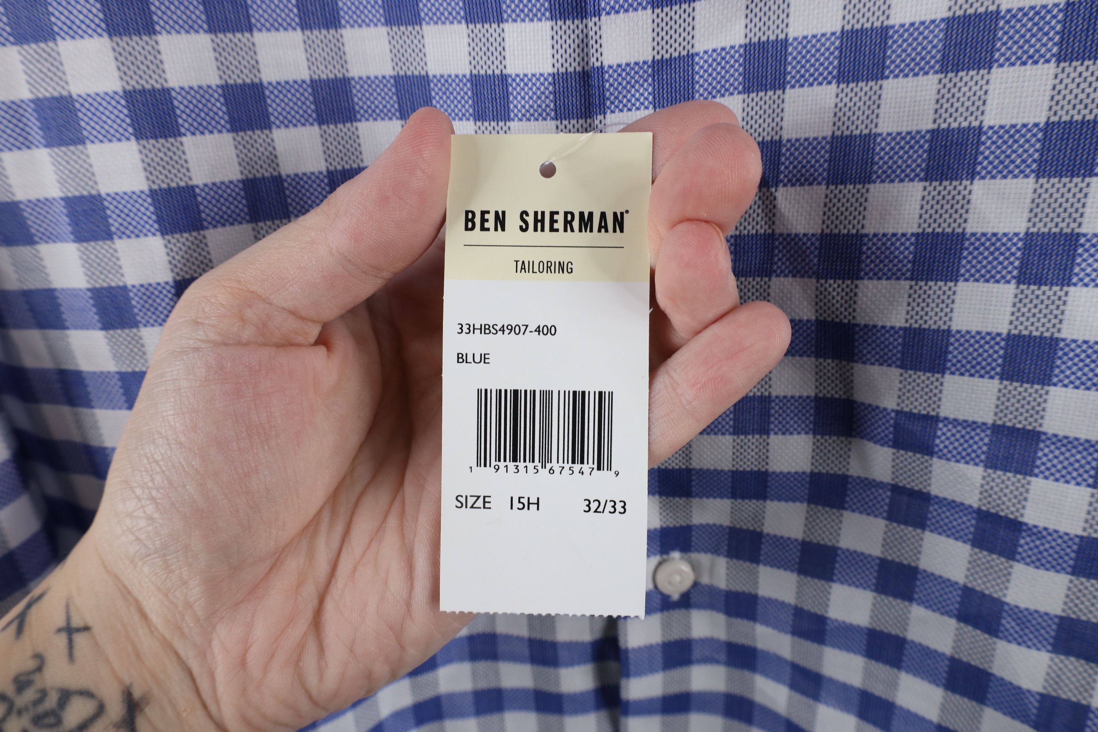 Ben Sherman × Vintage New Ben Sherman Slim Fit Stretch Collared Button Shirt Size US M / EU 48-50 / 2 - 7 Thumbnail
