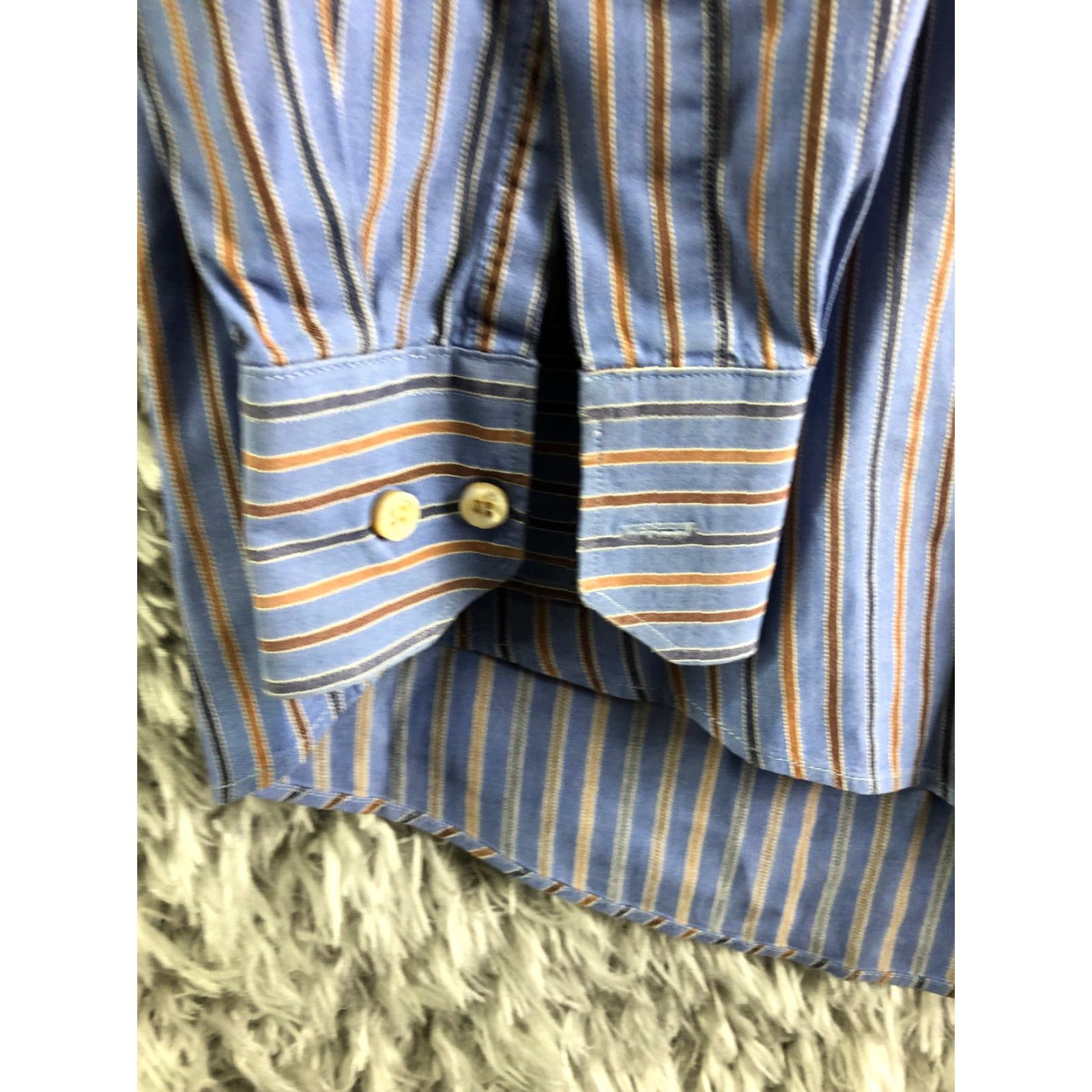 Vintage Scott Barber Shirt XL Men Blue Striped Long Sleeve Button-Down Collar Shirt Size US XL / EU 56 / 4 - 2 Thumbnail