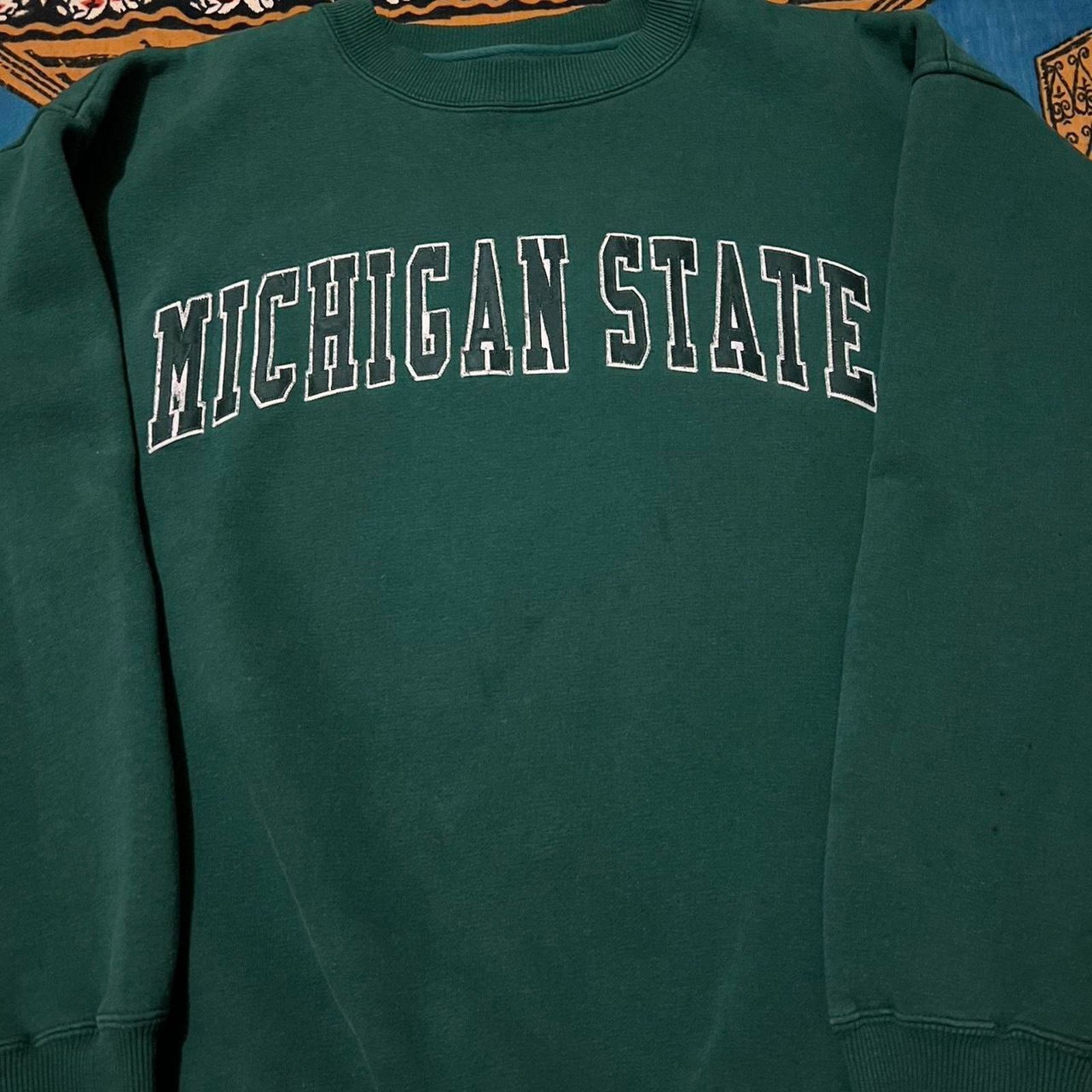 Majestic × Nike Vintage 90s michigan state crewneck sportswear msu college Size US XL / EU 56 / 4 - 2 Thumbnail