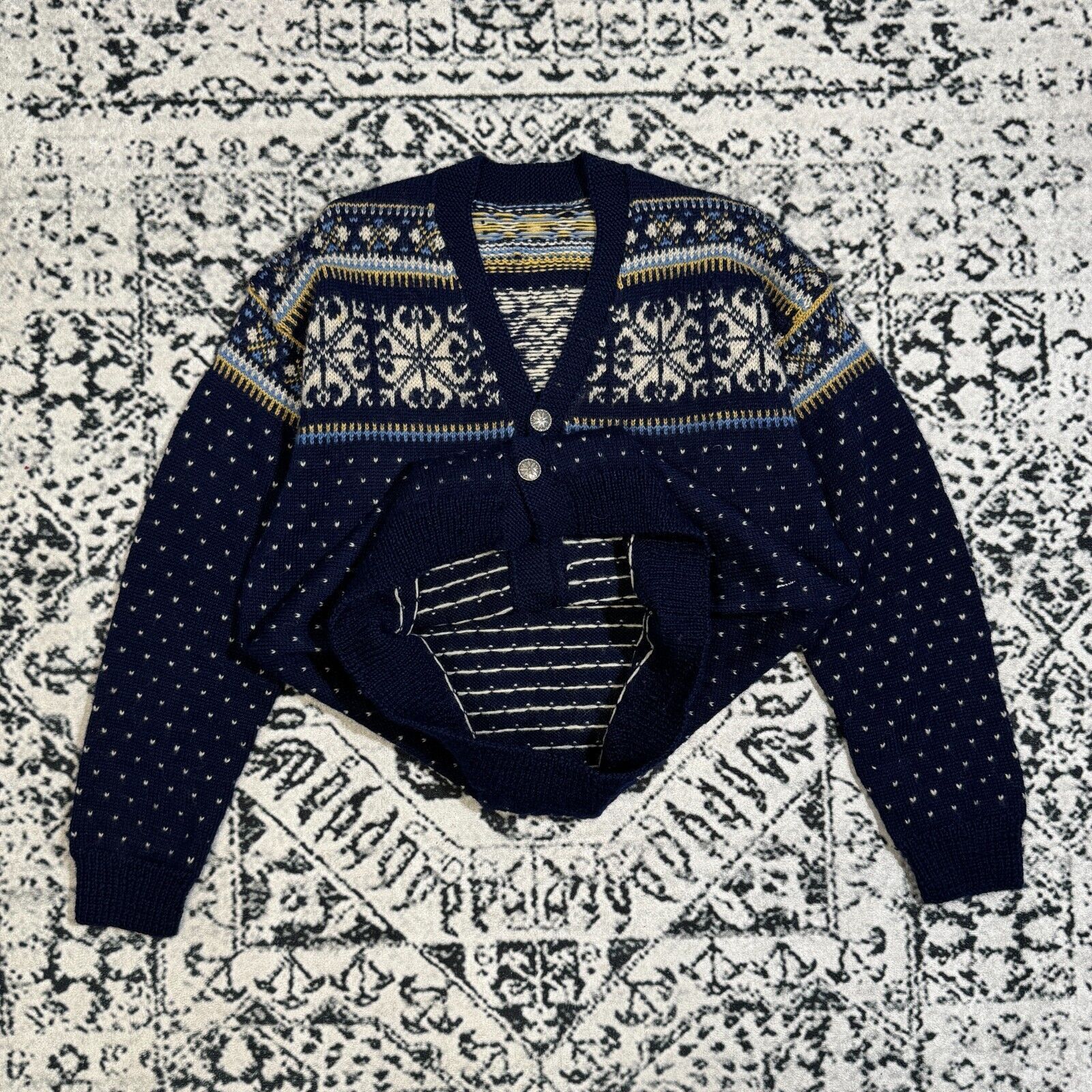 Vintage Vintage Unisex Blue Navy Wool Sweater Cardigan Size S Size US S / EU 44-46 / 1 - 10 Thumbnail