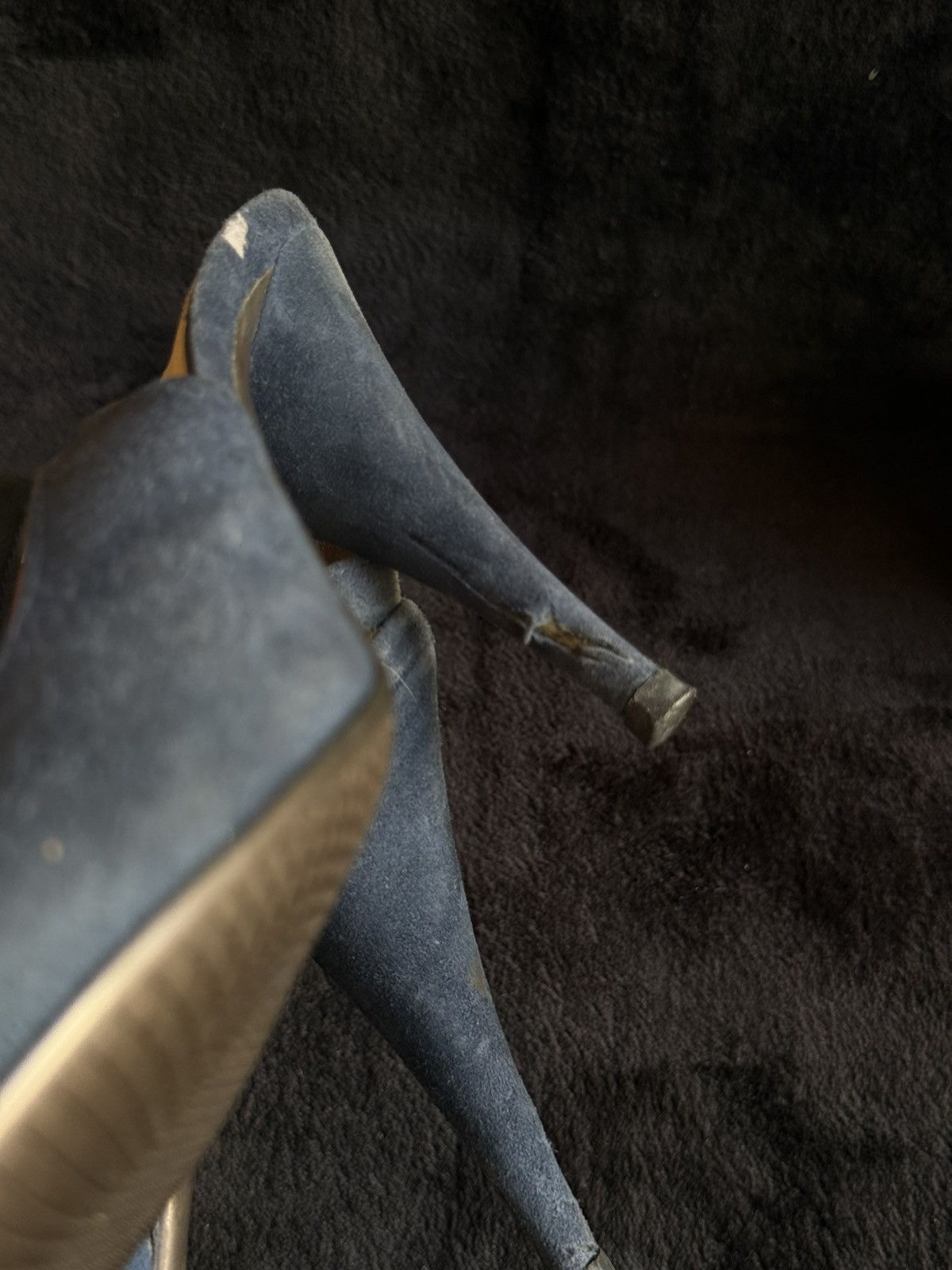 Prada Prada Suede Slingback Heels – Navy – Elegant Classic Size US 10 / IT 40 - 7 Thumbnail