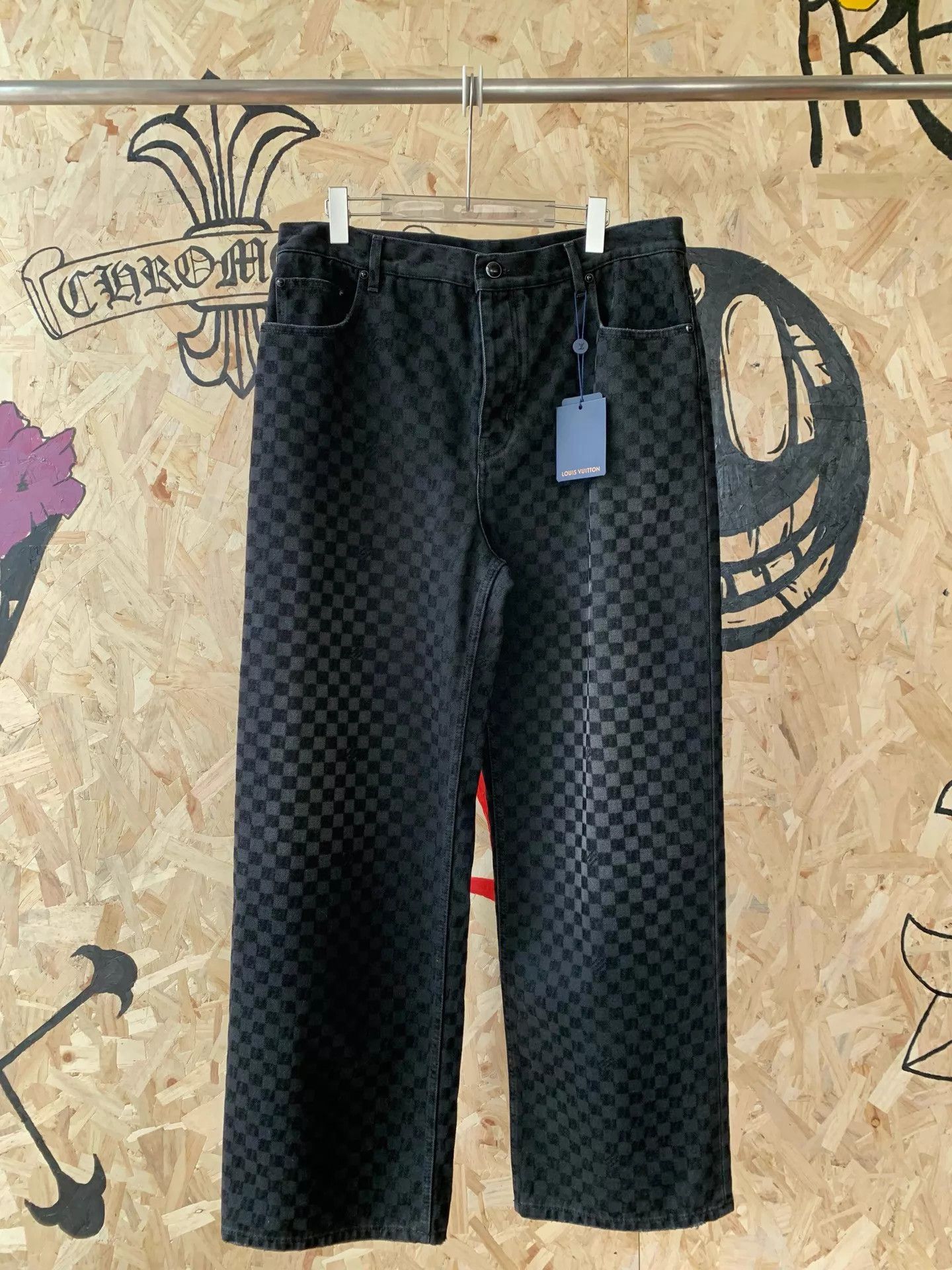 Louis Vuitton Louis Vuitton SS25 Damier Flocked Check Jeans 36 Size US 36 / EU 52 - 1 Thumbnail