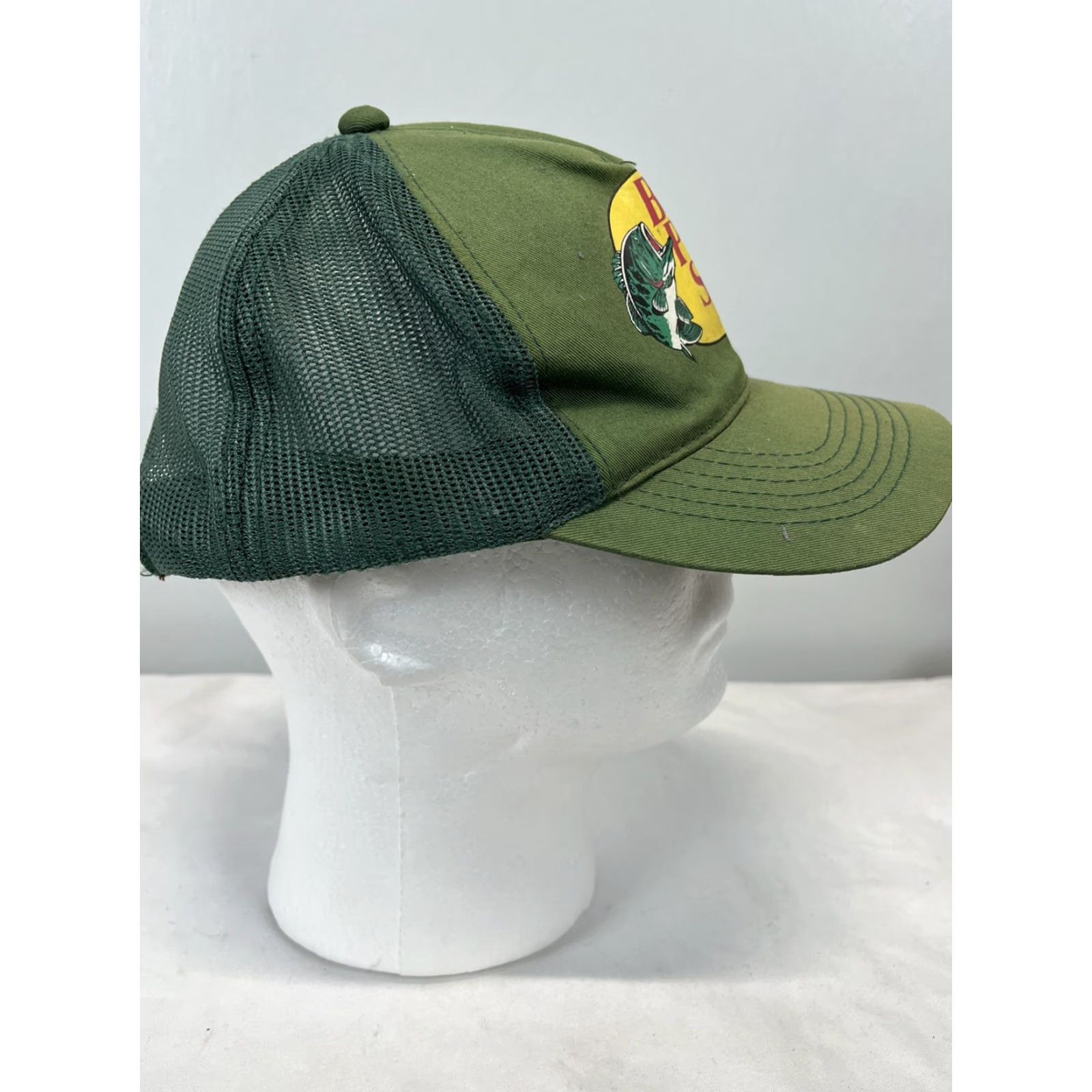 Bass Pro Shops Bass Pro Shops Trucker Hat Baseball Cap GUC OSFM SnapBack Green Baseball Cap Men One Size OSFM Size ONE SIZE - 4 Thumbnail