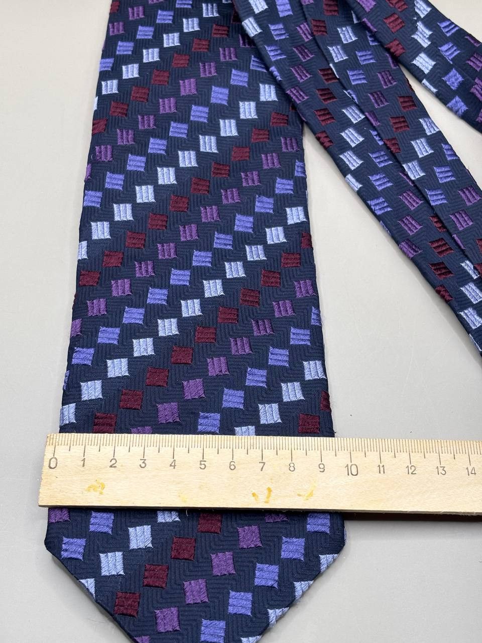 Massimo Dutti Massimo Datti Italy 100% Silk Geometric Textured Tie Size ONE SIZE - 8 Thumbnail