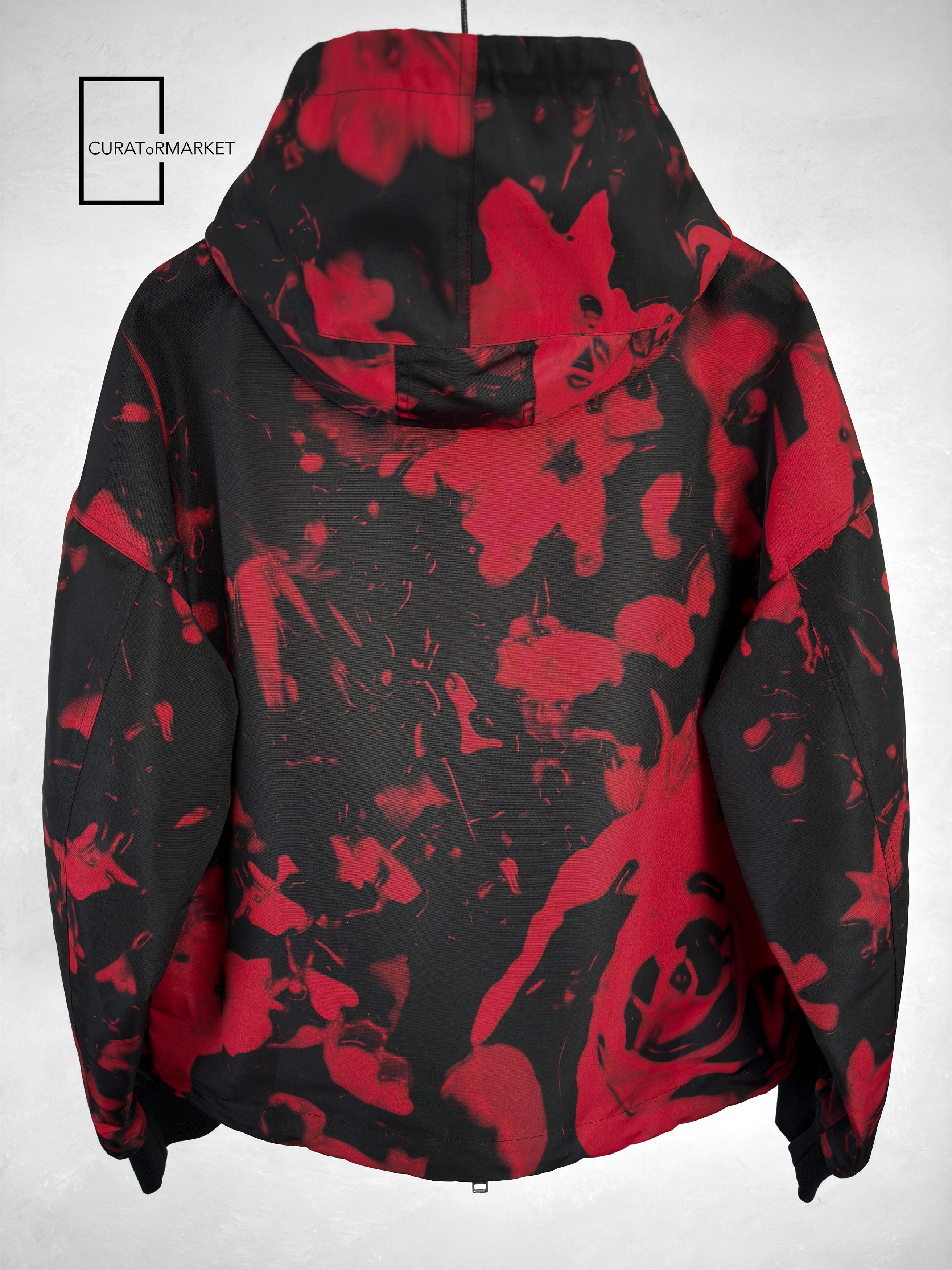 Alexander McQueen EU48 Waxed Flower Abstract Print Hooded Zip Windbreaker FW24 Size US M / EU 48-50 / 2 - 4 Thumbnail
