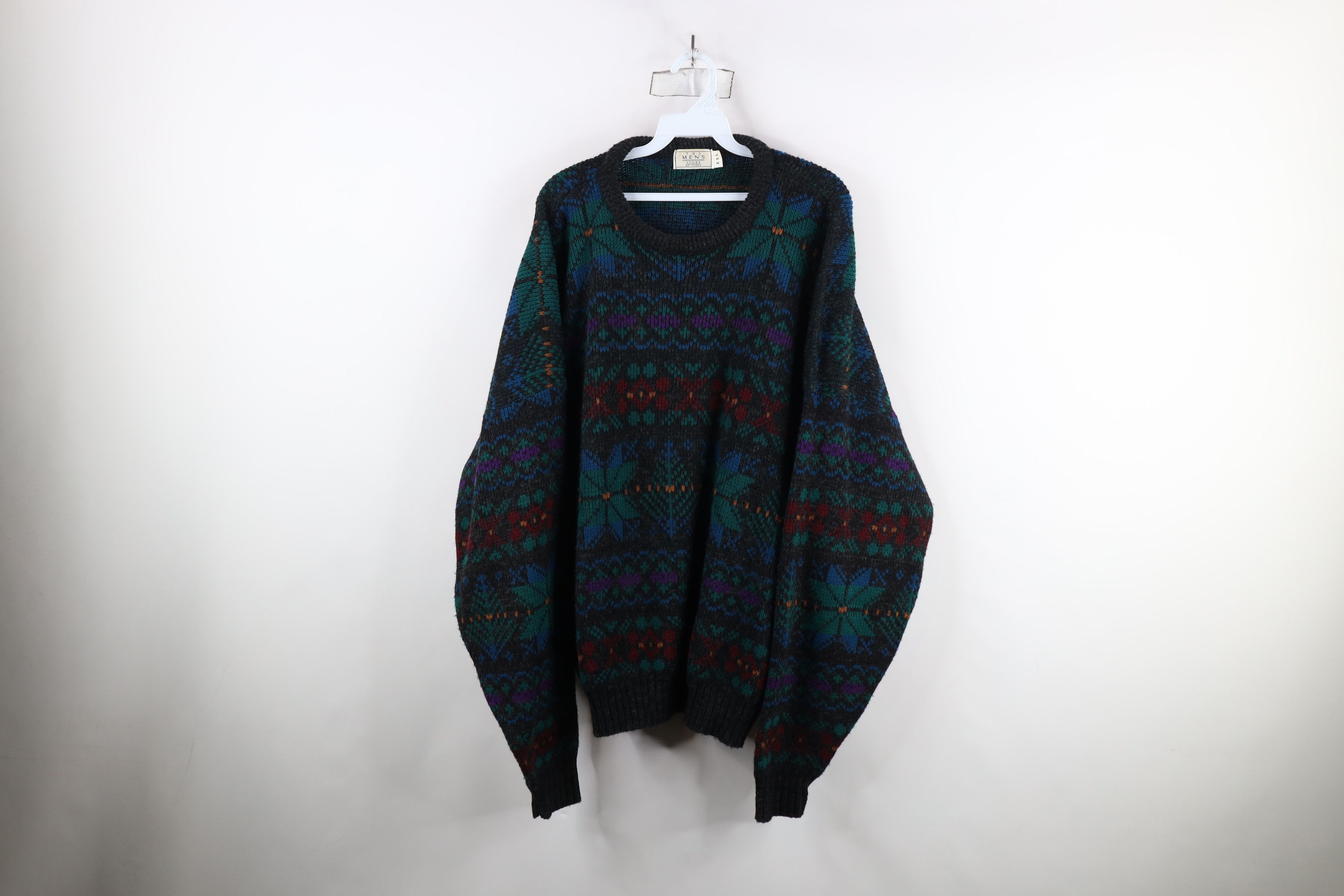 Vintage Vintage 90s Streetwear Fair Isle Knit Crewneck Sweater USA Size US XXL / EU 58 / 5 - 1 Thumbnail