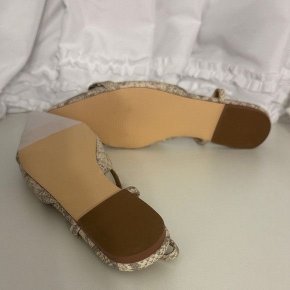 Other JustFab Beige Snake Print Slingback Flats Size US 7.5 / IT 37.5 - 8 Thumbnail