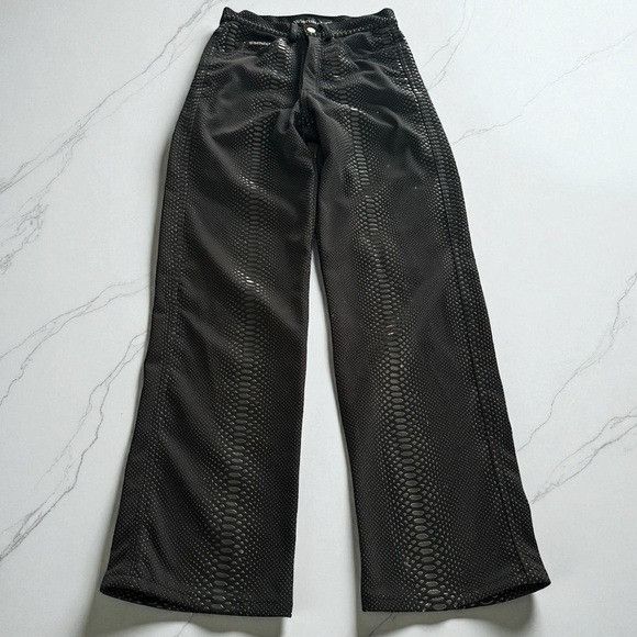 Other Vintage Whittall & Shon Black Snakeskin Pattern PVC Pants Size 27" / US 4 / IT 40 - 2 Thumbnail