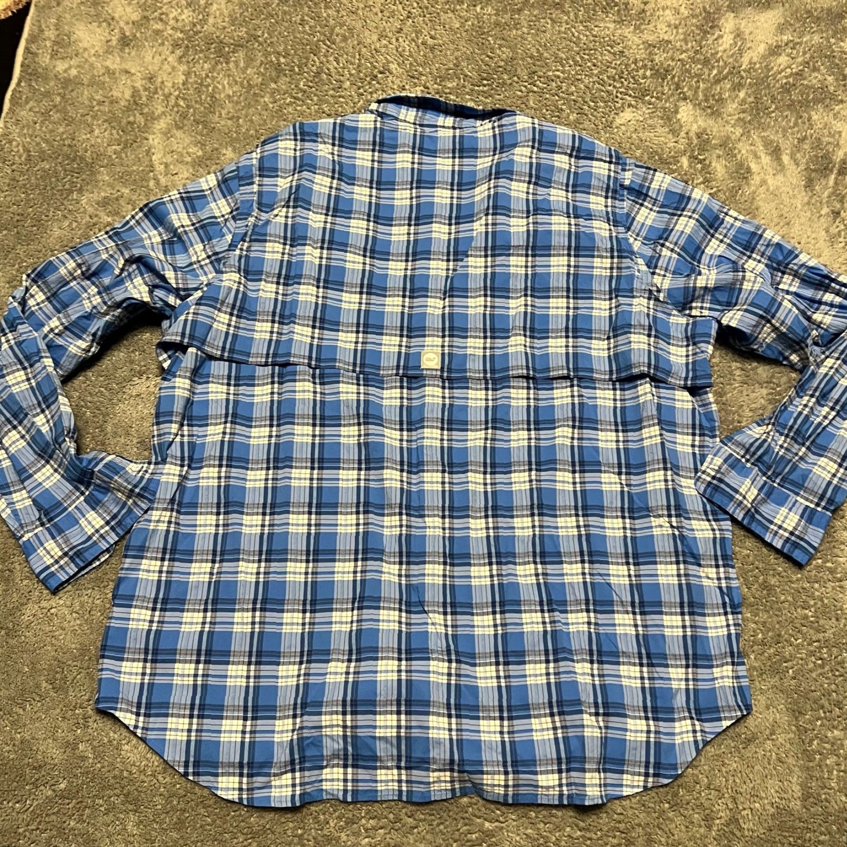 Vineyard Vines Vineyard Vines Shirt XL Men Blue Plaid Harbor Whale Button Vented Performance Long Sleeve Size US XL / EU 56 / 4 - 3 Thumbnail