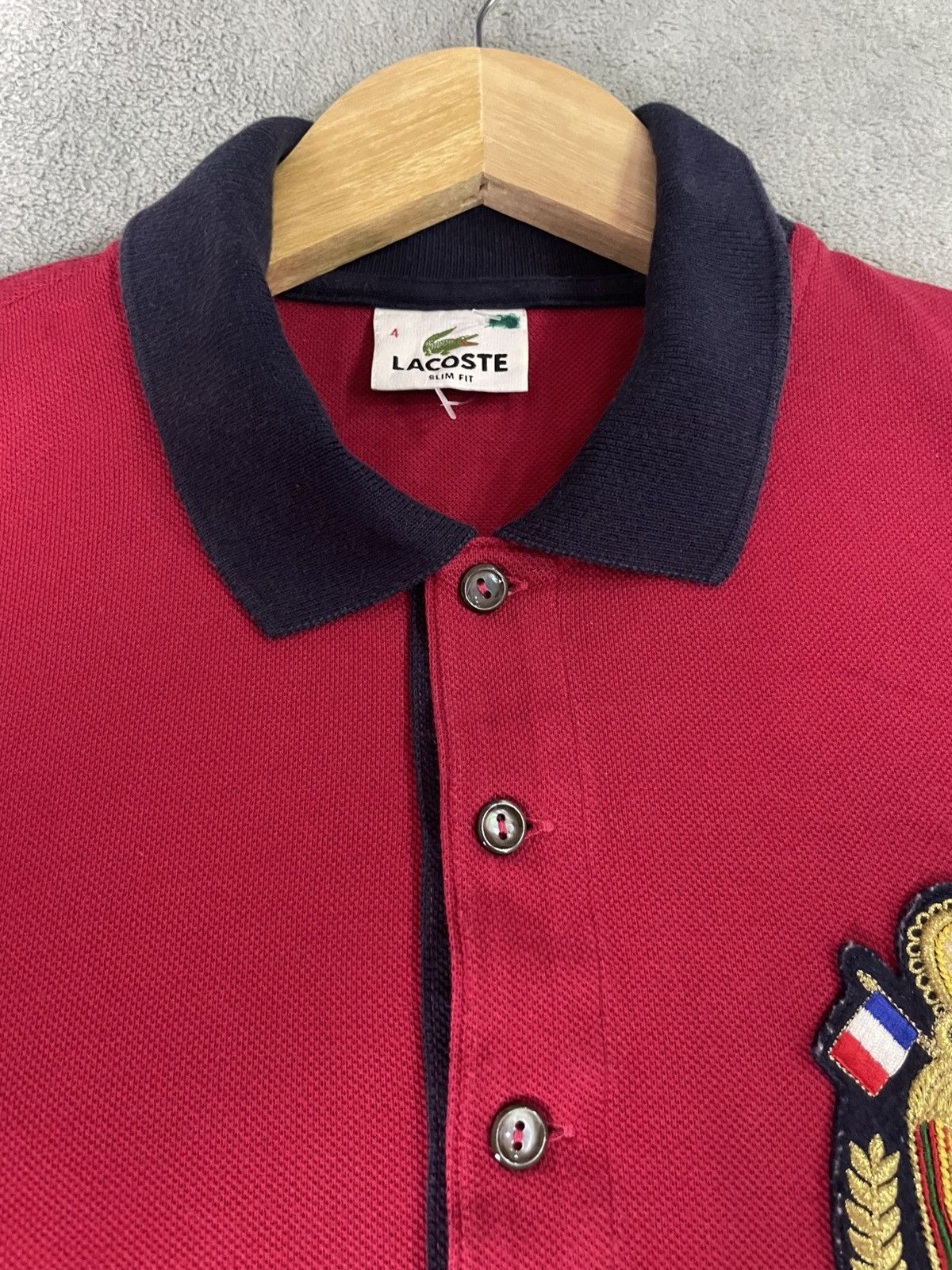Lacoste VINTAGE BIG LOGO LACOSTE DEPUIS 1927 PARIS TSHIRT COLLAR Size US M / EU 48-50 / 2 - 7 Thumbnail