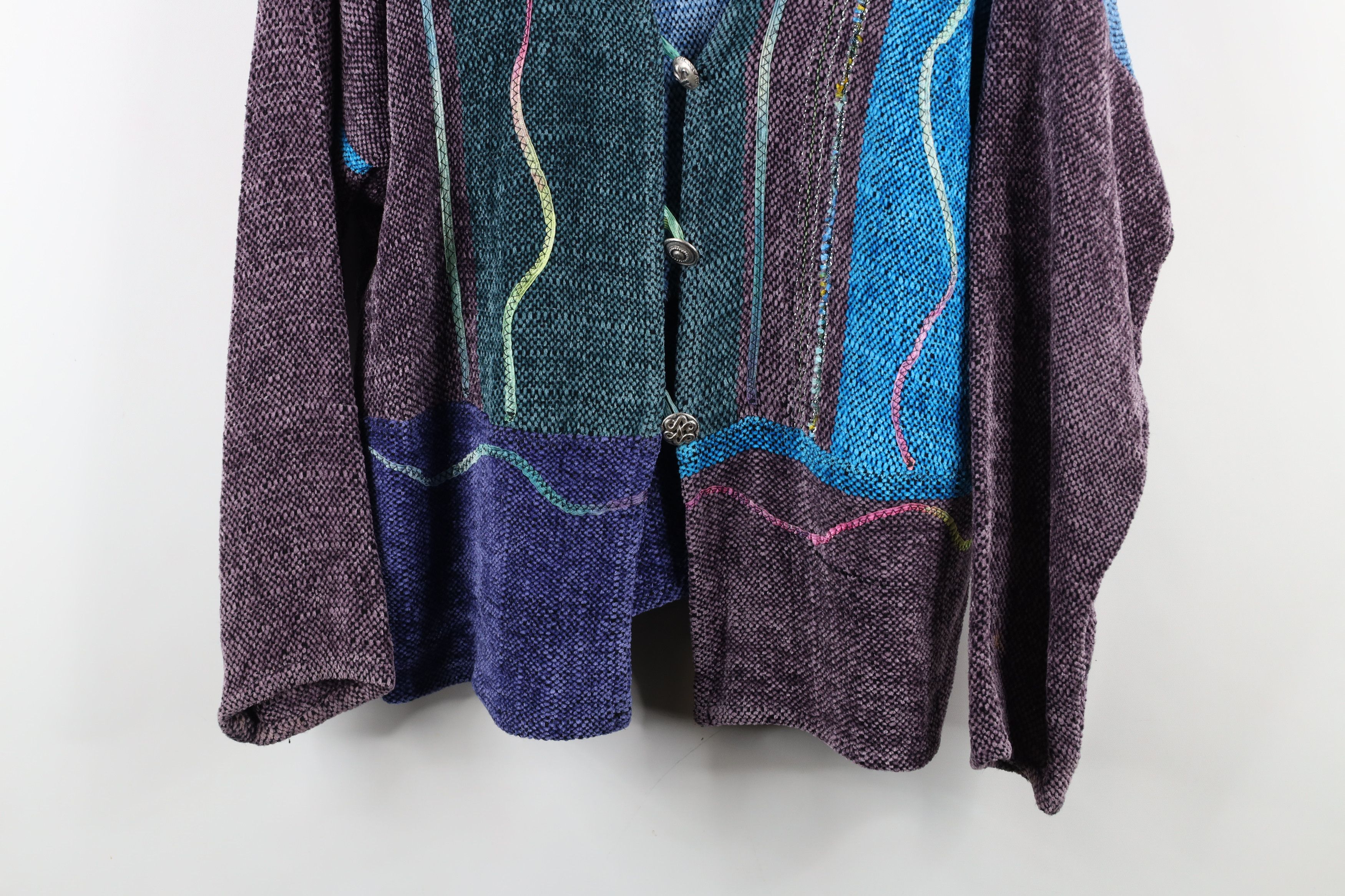 Vintage Vintage 90s Lagenlook Streetwear Rainbow Cardigan Sweater Size M / US 6-8 / IT 42-44 - 3 Thumbnail